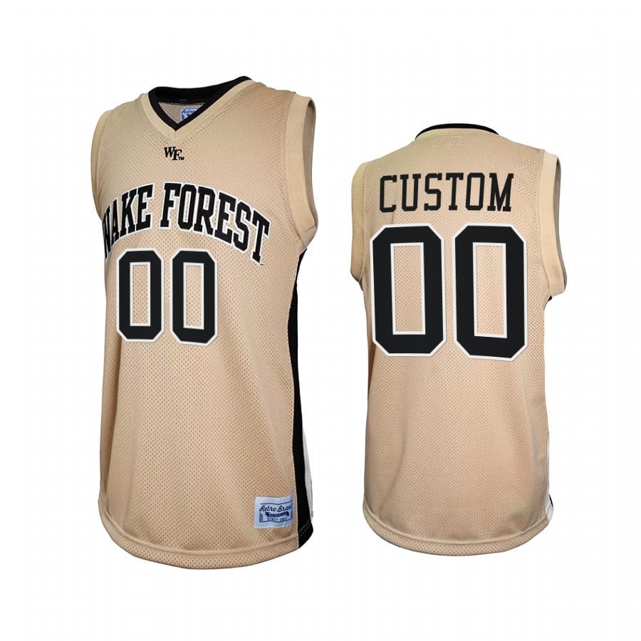 Custom 00 Wake Forest Demon Deacons Gold Retro NCAA Jersey Men's
