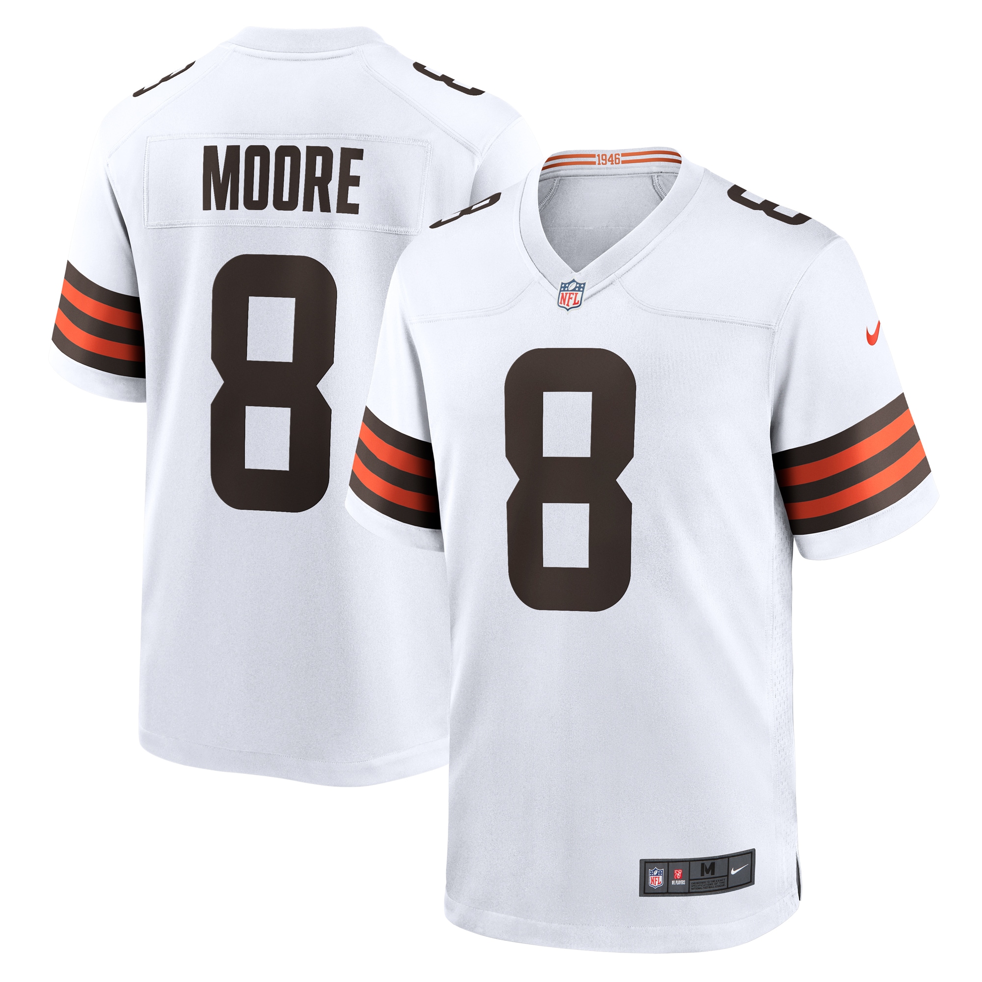 Cleveland Browns Elijah Moore White Team Game NFL Jersey Men's