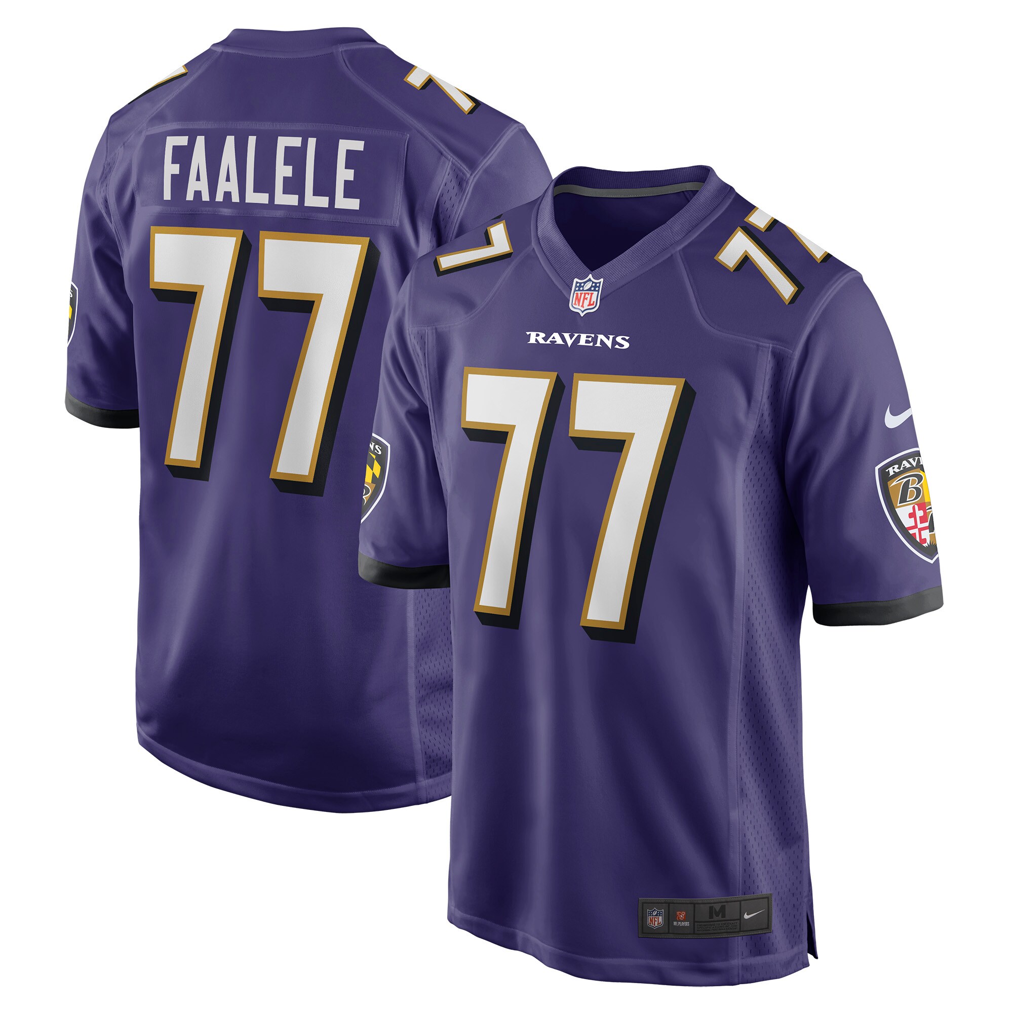 Baltimore Ravens Daniel Faalele Purple Player Game NFL Jersey Men's