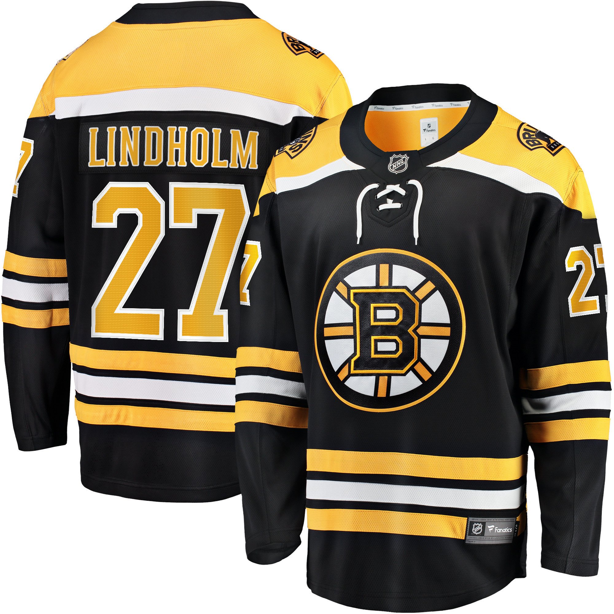 Hampus Lindholm 27 Boston Bruins Home Breakaway Black NHL Jersey Men's
