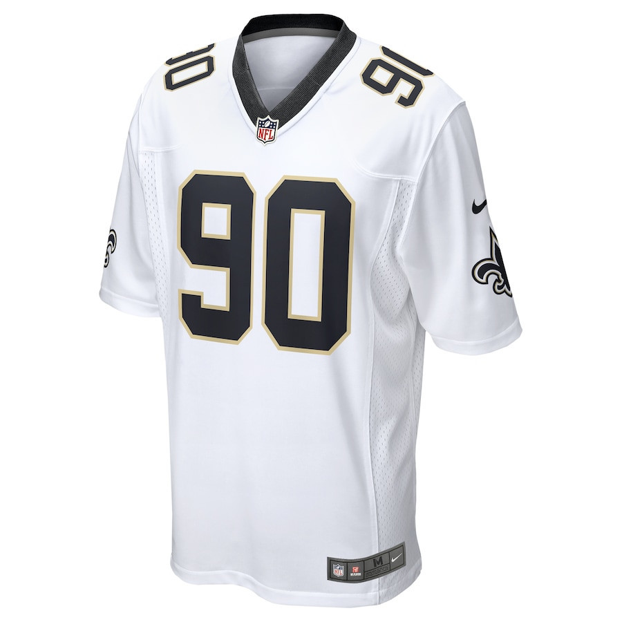 Bryan Bresee 90 New Orleans Saints Game White NFL Jersey Men's