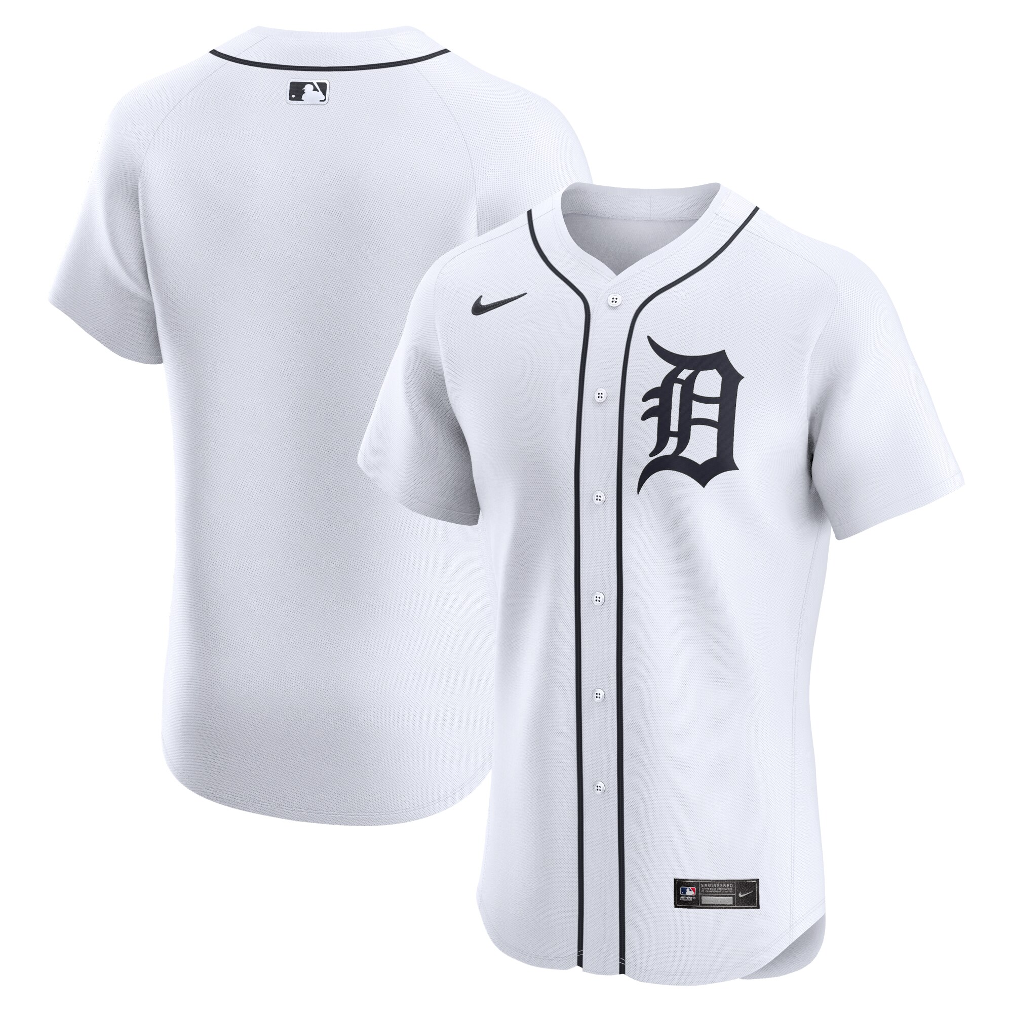 Detroit Tigers White Home Elite MLB Jersey Men's