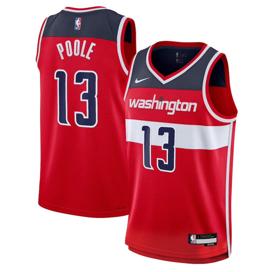 Jordan Poole 13 Washington Wizard Unisex Swingman Icon Edition Red NBA Jersey Unisex