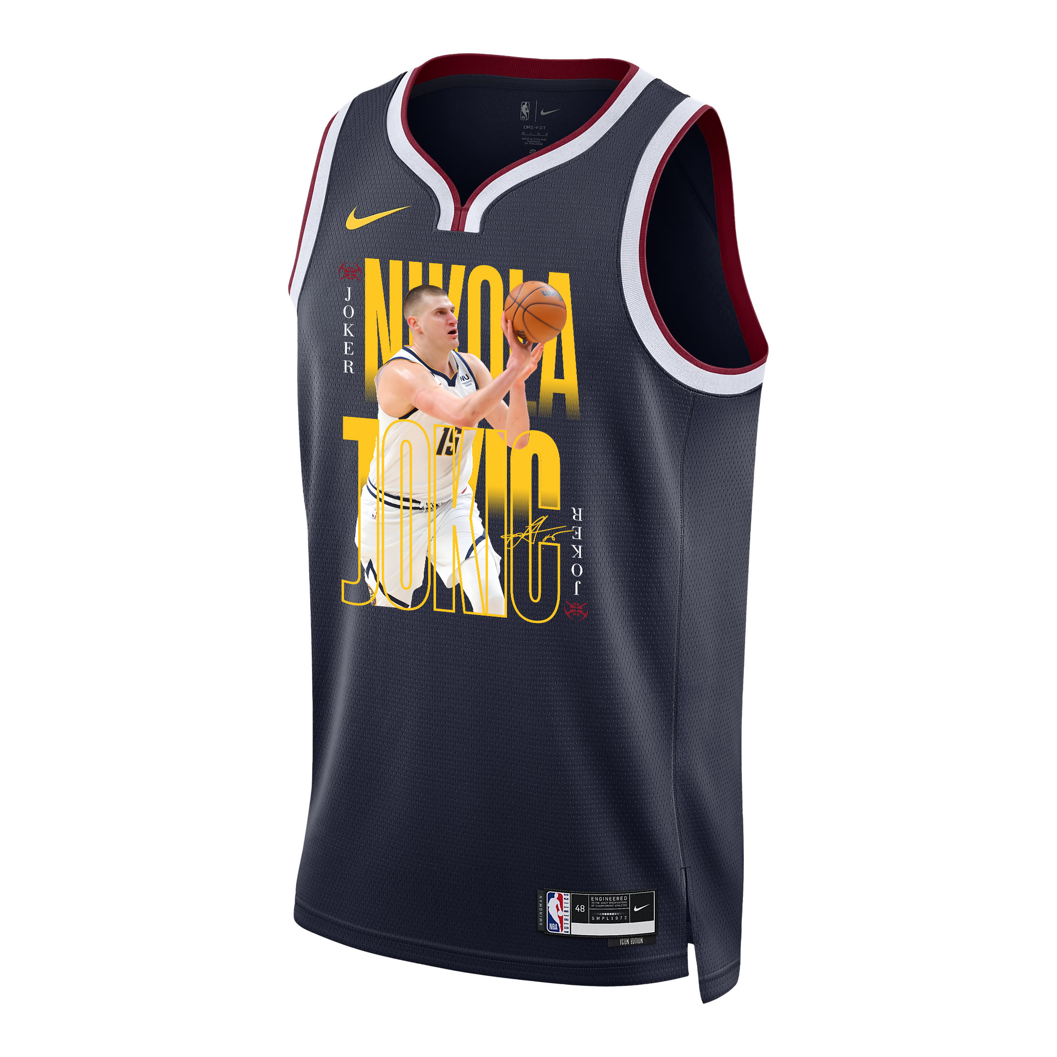 Nikola Jokic 15 Denver Nuggets Joker's Gold 2023 Champions Swingman Black NBA Jersey Men's
