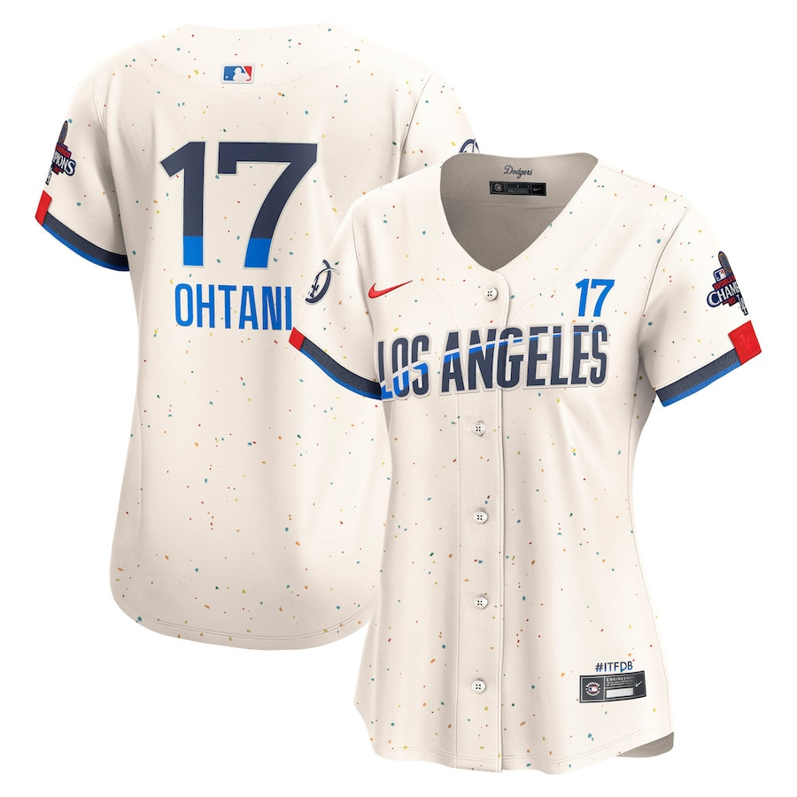 Shohei Ohtani 17 Los Angeles Dodgers 2024 World Series Champions City Connect Limited Player Cream MLB Jersey Women's
