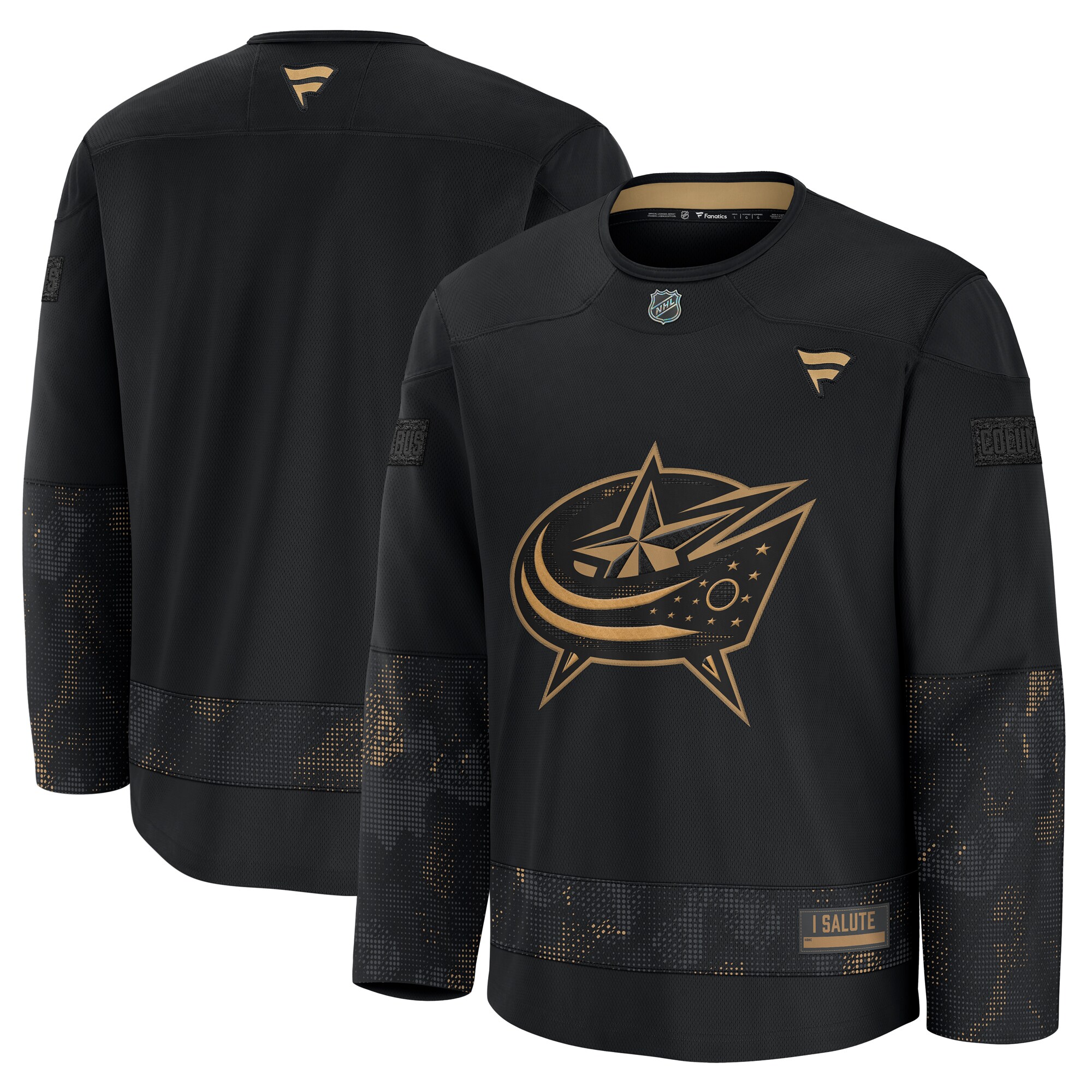 Columbus Blue Jackets Black 2024 Military Appreciation Practice NHL Jersey Men's
