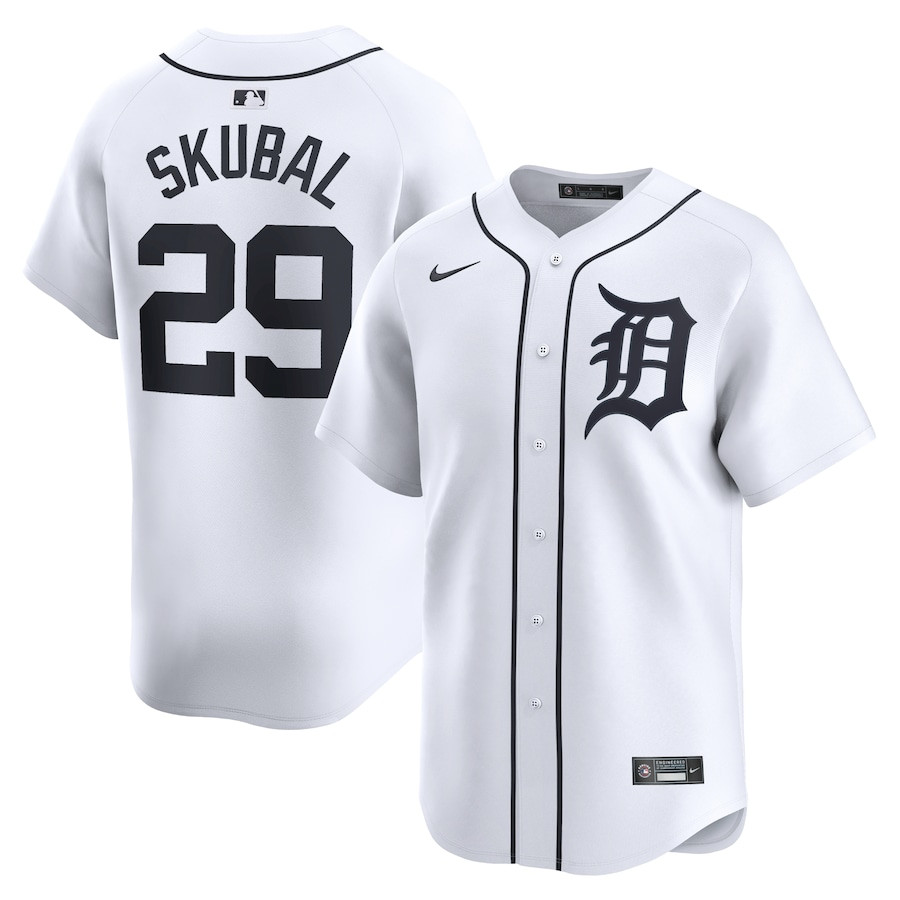Tarik Skubal 29 Detroit Tigers Home Limited Player White MLB Jersey Men's