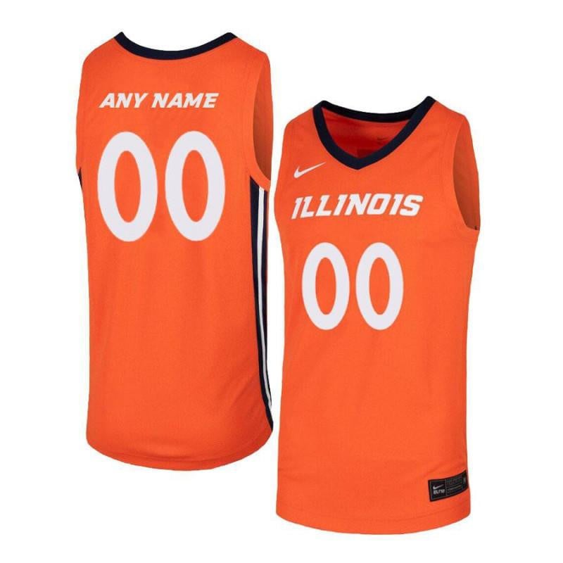 Elite Orange Illinois Fighting Illini Custom NCAA Jersey Men's