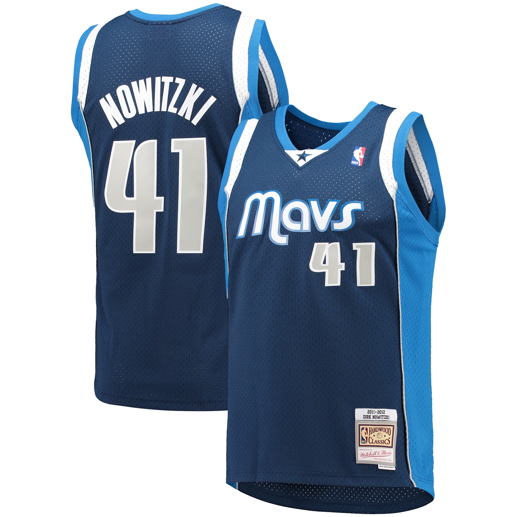 Mitchell Ness Dirk Nowitzki Navy Dallas Mavericks 2011/12 Hardwood Classics Swingman NBA Jersey Men's