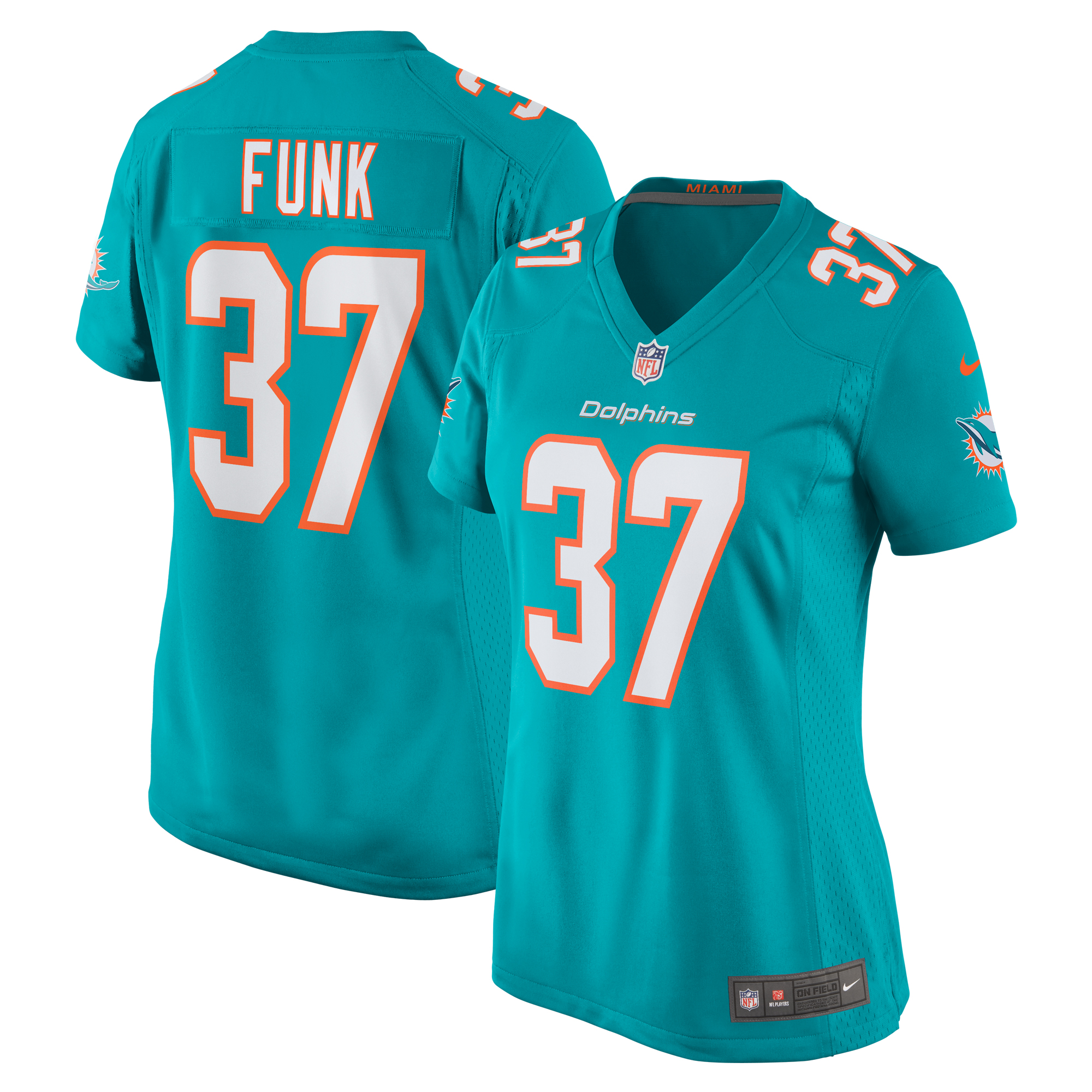 Miami Dolphins Jake Funk Aqua Game NFL Jersey Women's