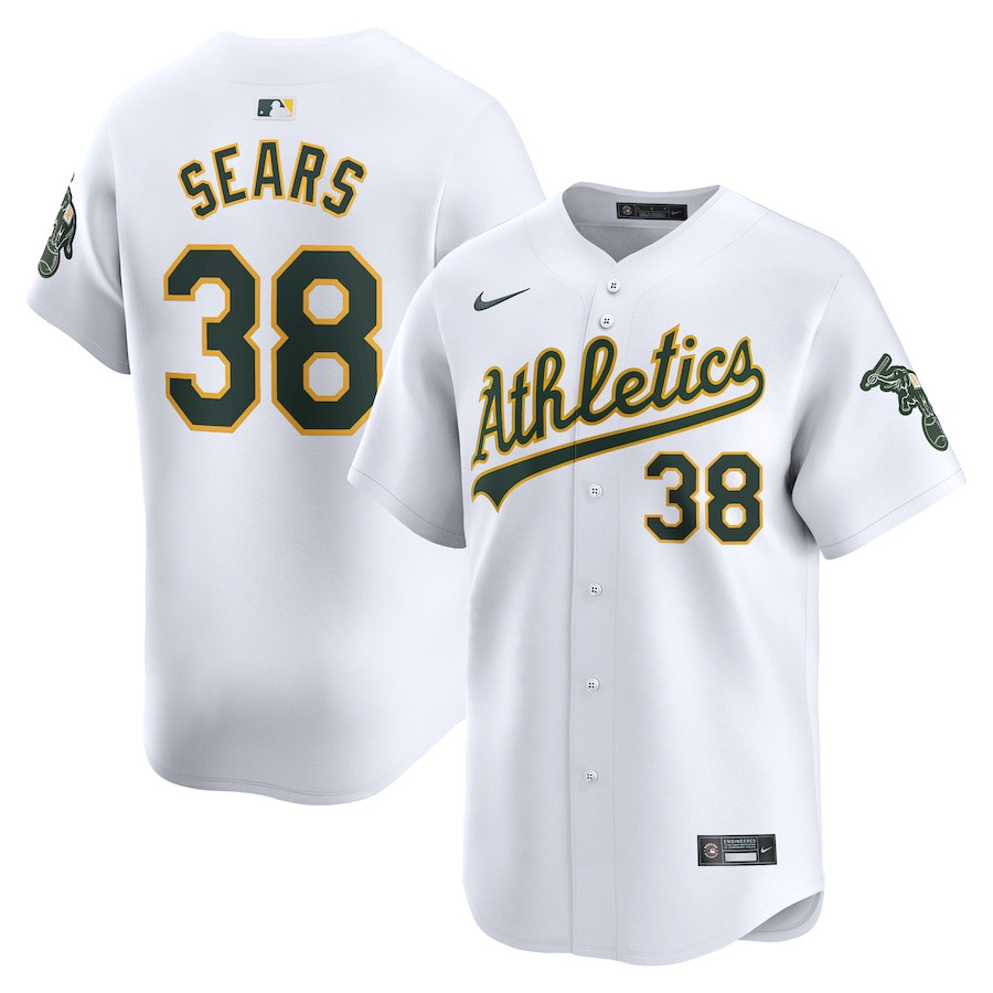 JP Sears 38 Oakland Athletics Home Limited Player White MLB Jersey Men's