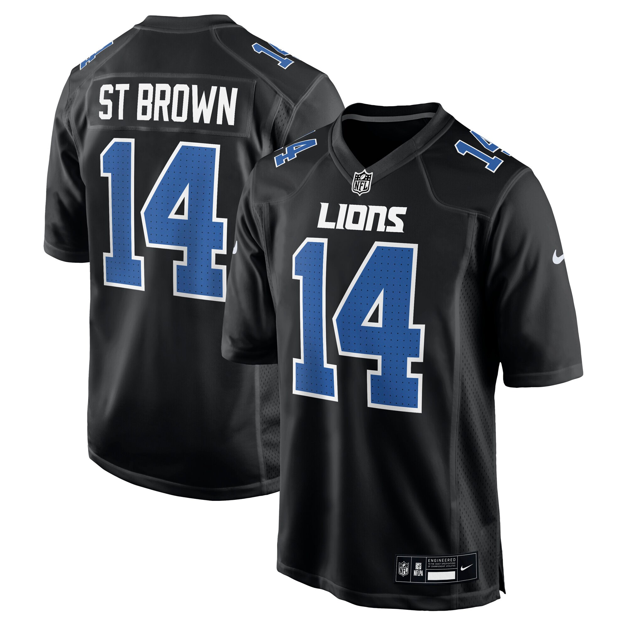 Detroit Lions Amon-Ra St. Brown Carbon Black Carbon Fashion NFL Jersey Men's