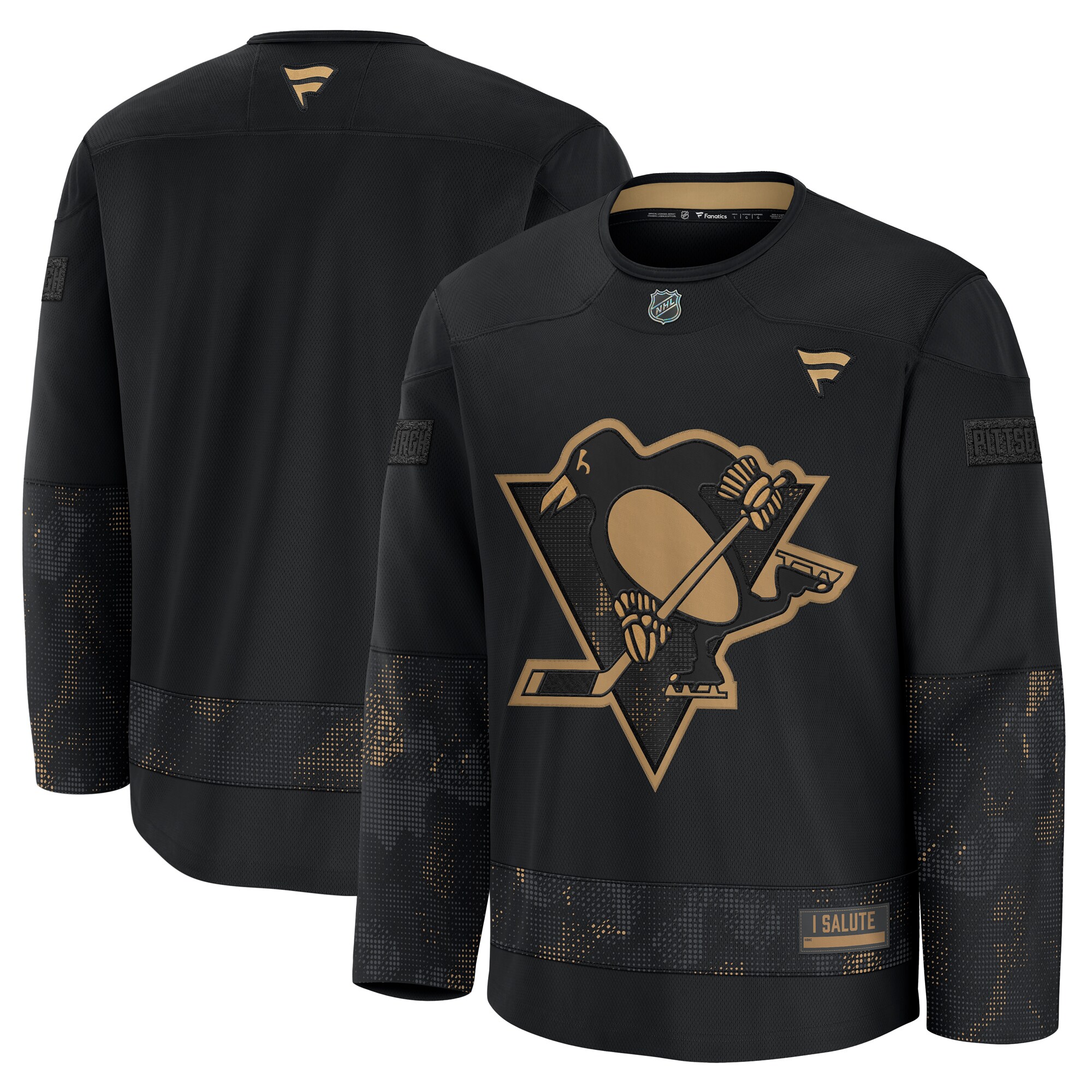 Pittsburgh Penguins Black 2024 Military Appreciation Practice NHL Jersey Men's