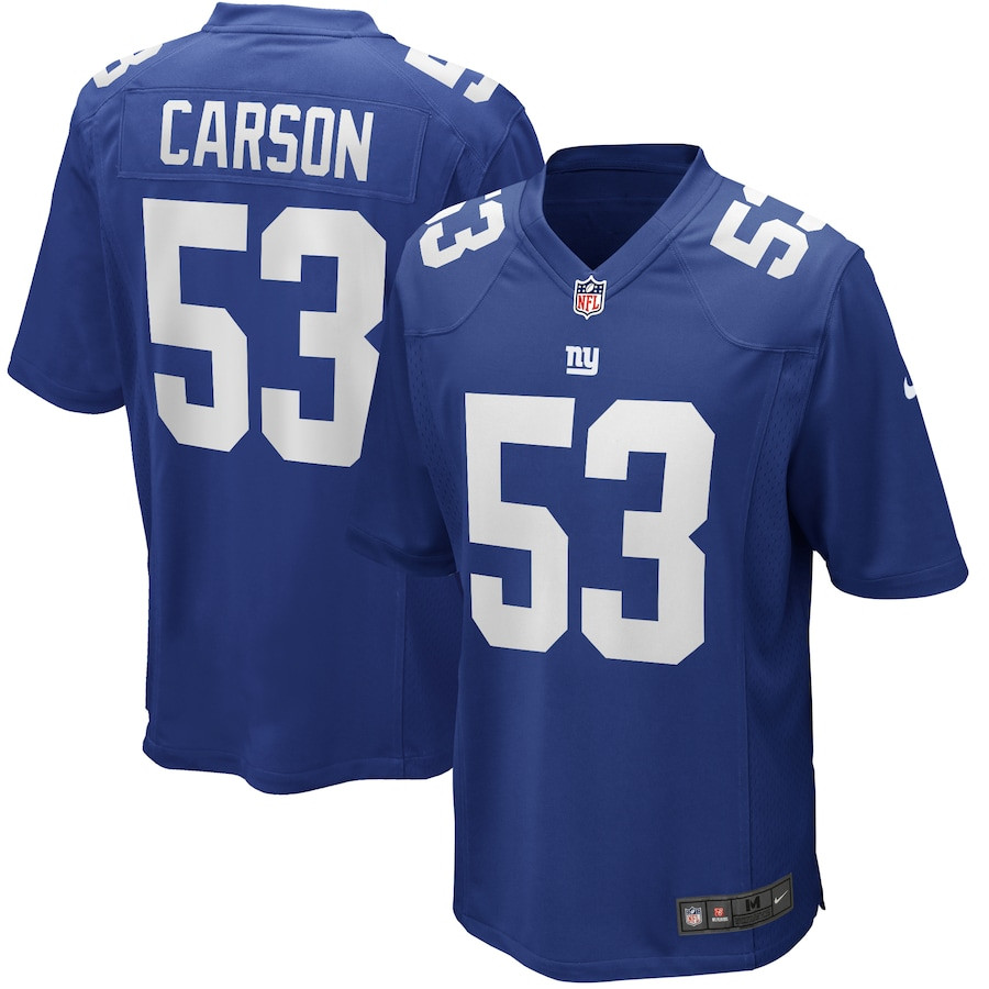 Harry Carson 53 New York Giants Game Retired Royal NFL Jersey Men's