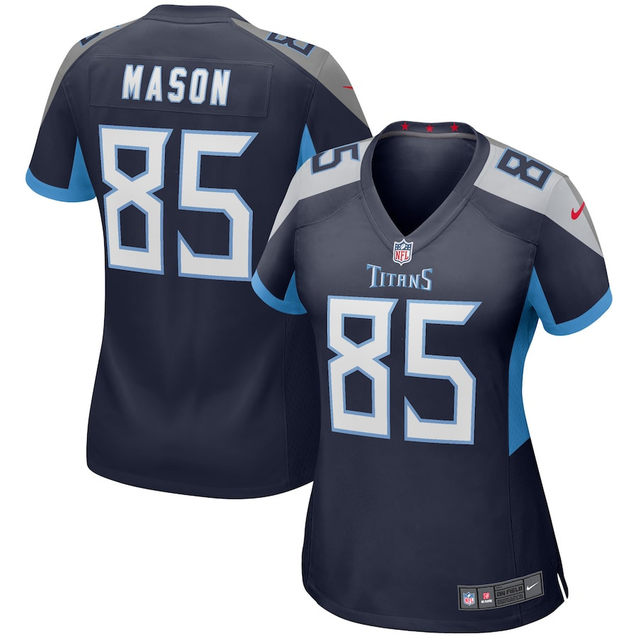 Derrick Mason 85 Tennessee Titans Game Retired Navy NFL Jersey Women's