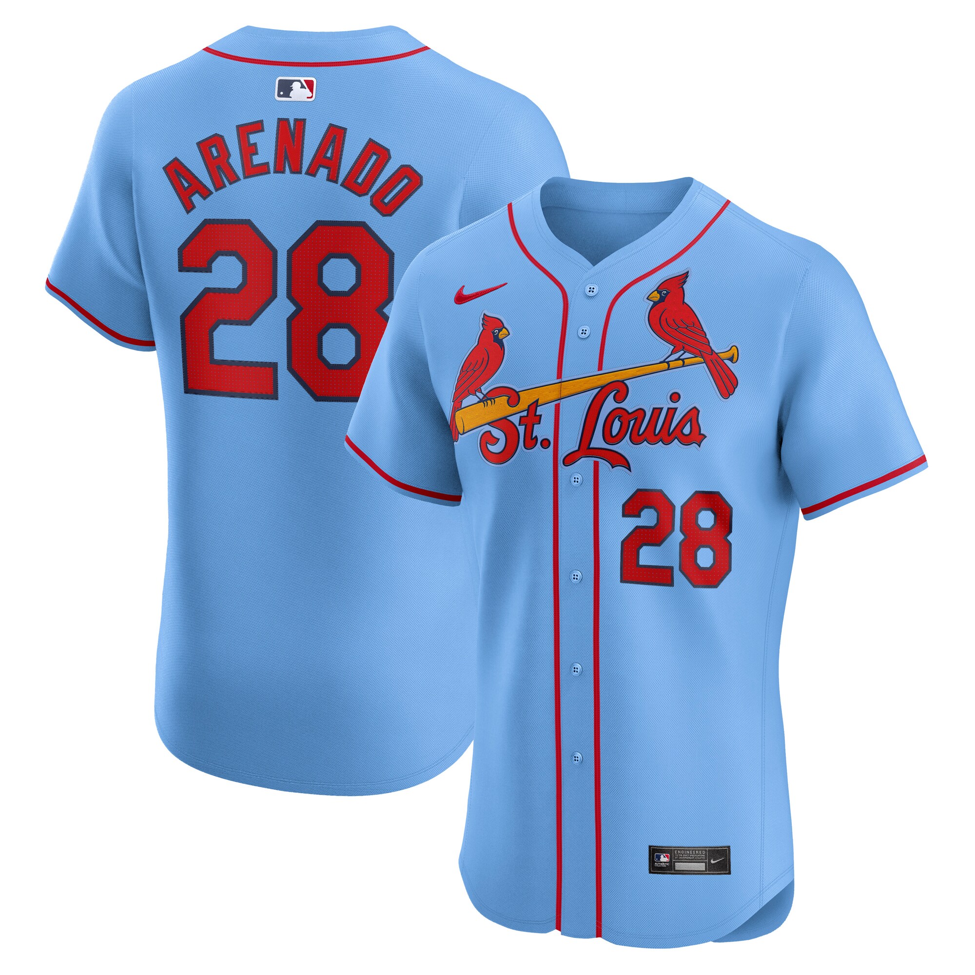 St. Louis Cardinals Nolan Arenado Light Blue Alternate Elite Player MLB Jersey Men's
