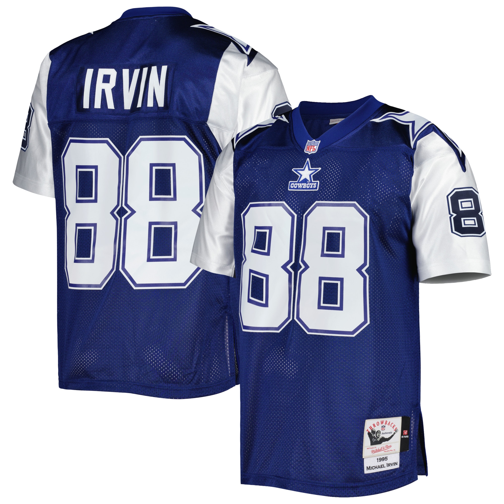 Dallas Cowboys 1995 Michael Irvin Mitchell Ness Navy Throwback Retired Player NFL Jersey Men's