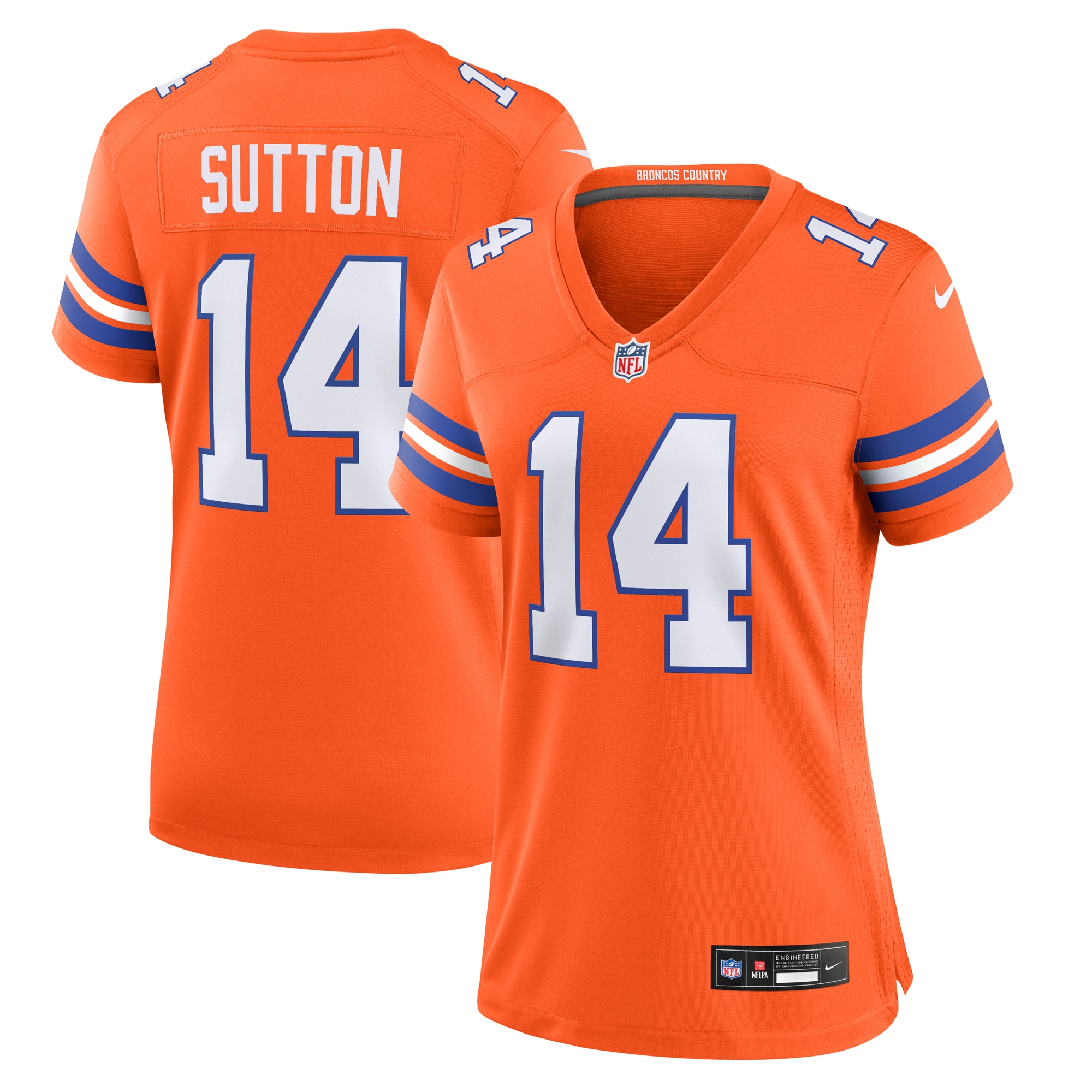 Denver Broncos Courtland Sutton Orange Mile High Collection 1977 Throwback Player Game NFL Jersey Women's