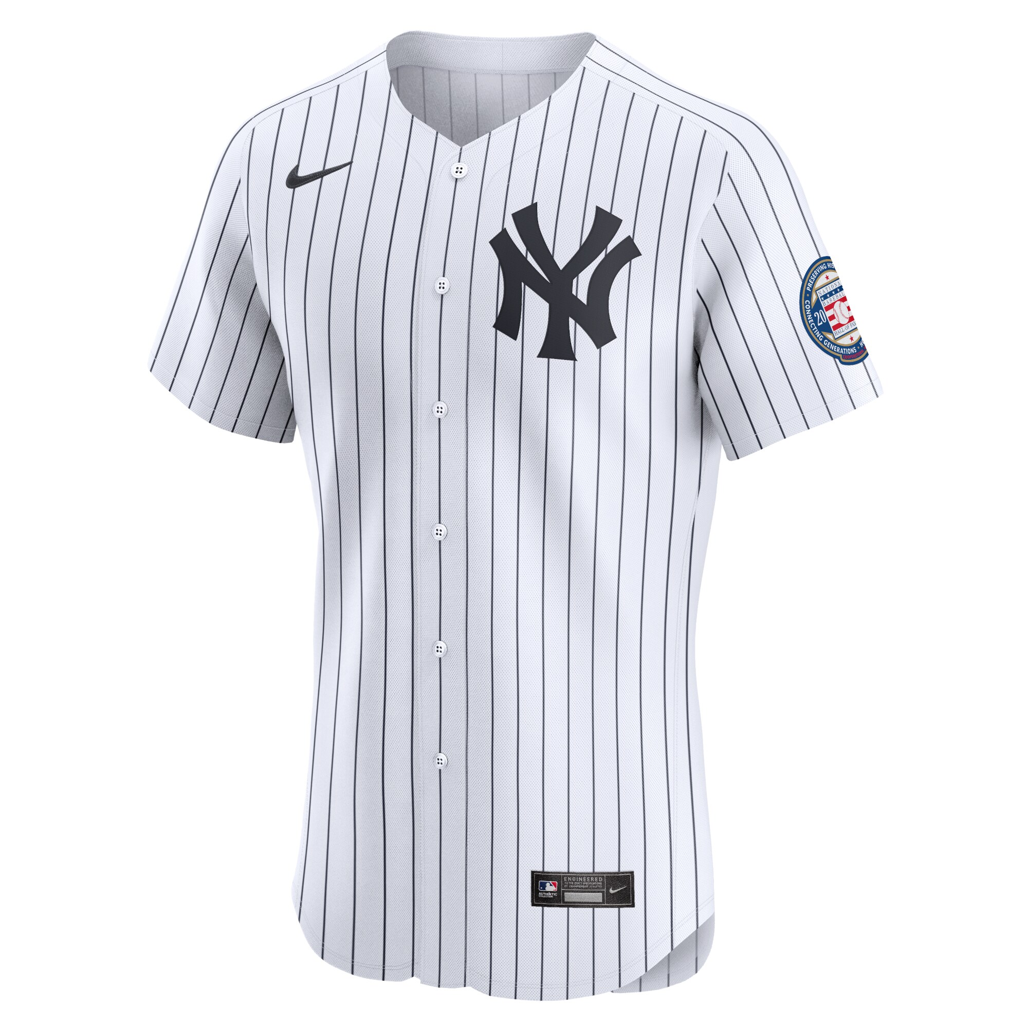 New York Yankees Derek Jeter White Home 2020 Hall of Fame Induction Patch Elite Player MLB Jersey Men's