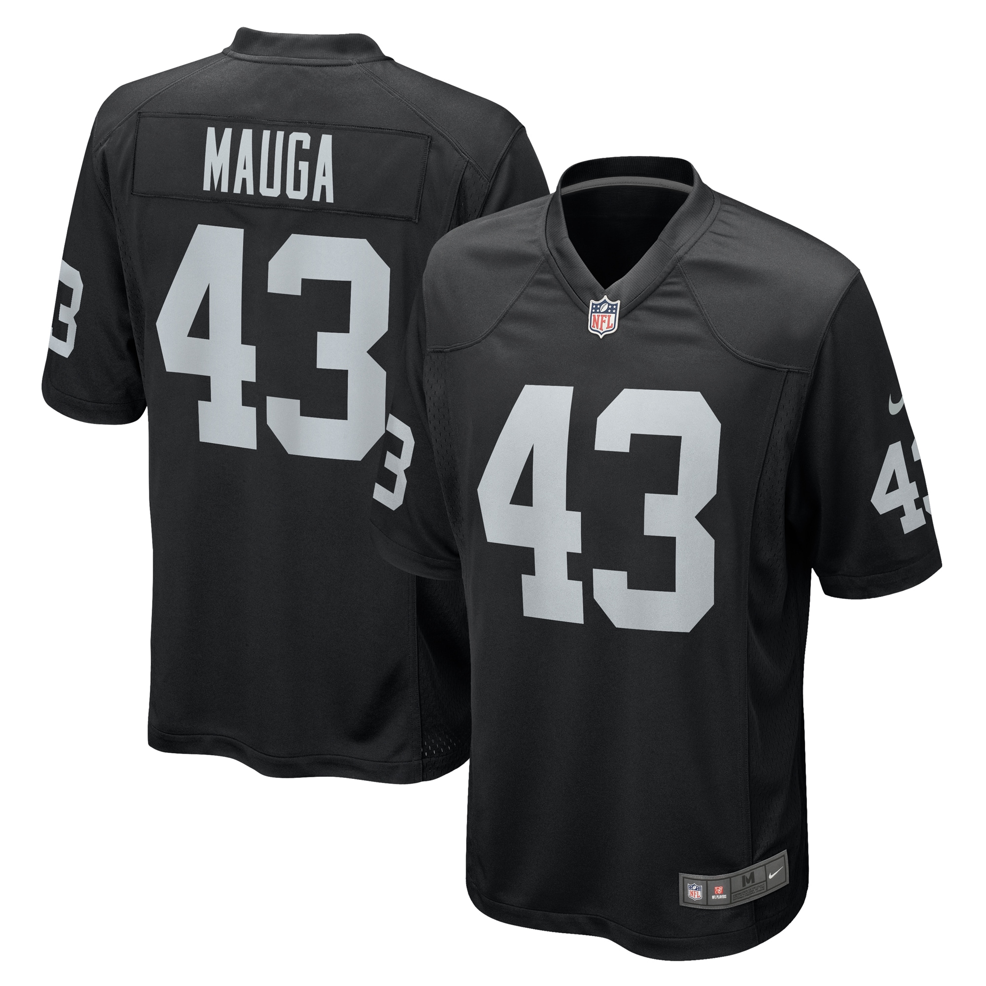 Las Vegas Raiders Kanai Mauga Black Team Game NFL Jersey Men's