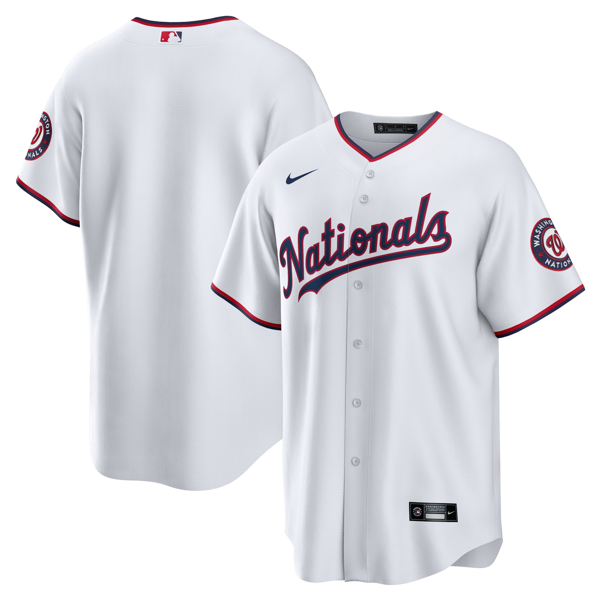 Washington Nationals White Home Blank MLB Jersey Men's