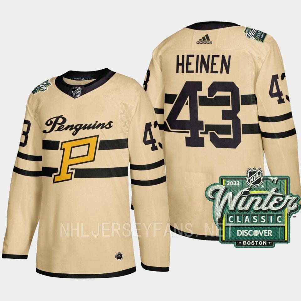 Danton Heinen 43 Pittsburgh Penguins 2023 Winter Classic Cream NHL Jersey Men's
