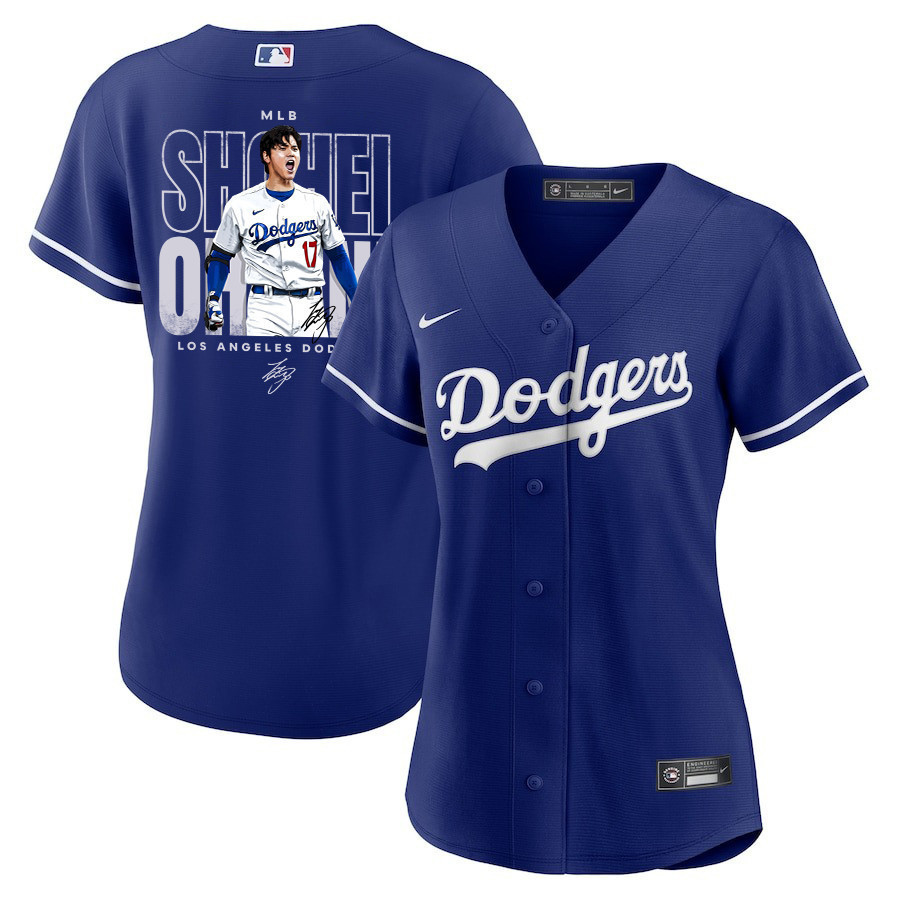 Shohei Ohtani 17 Los Angeles Dodgers Signed ShoTime 2023 Alternate Royal MLB Jersey Women's