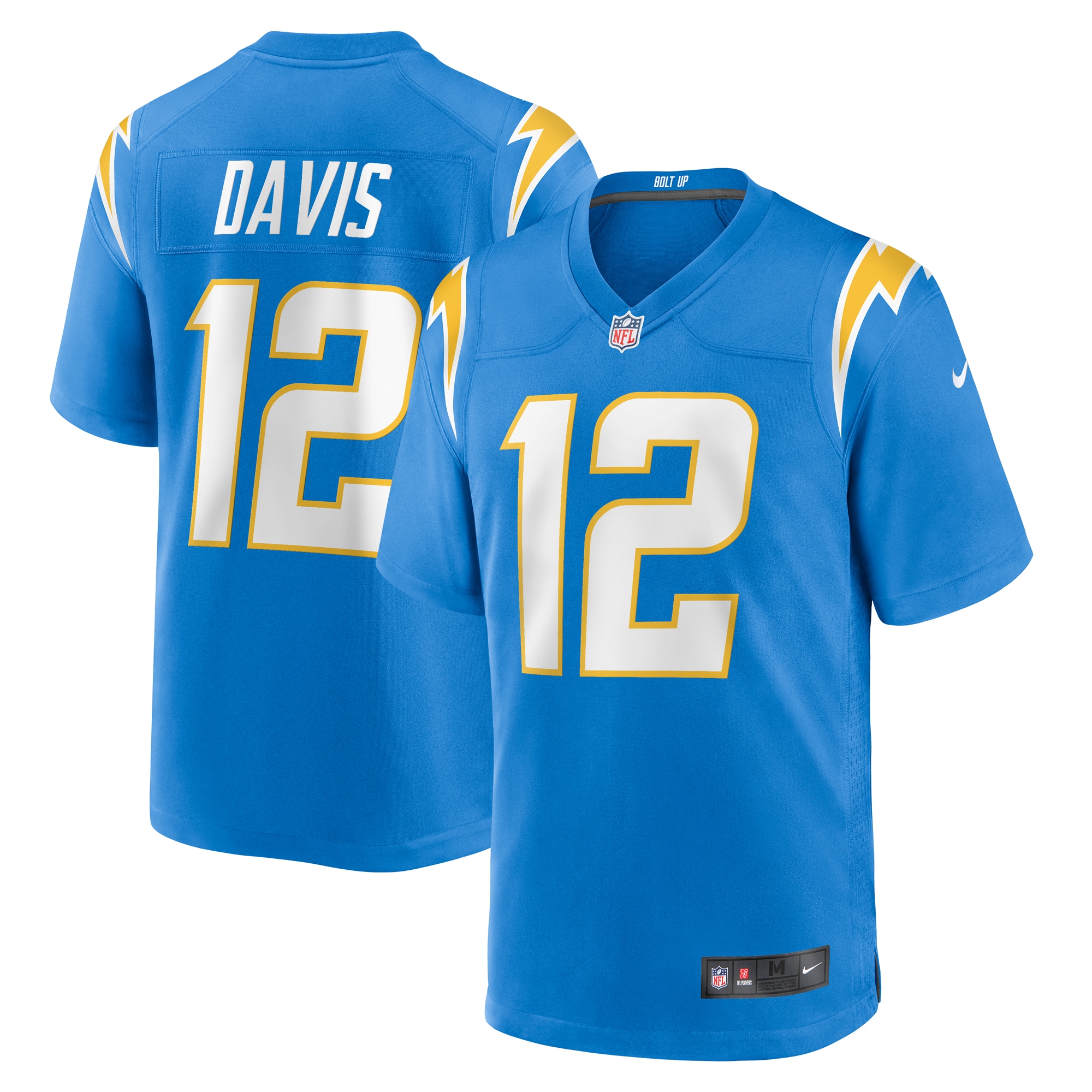 Los Angeles Chargers Derius Davis Powder Blue Team Game NFL Jersey Men's