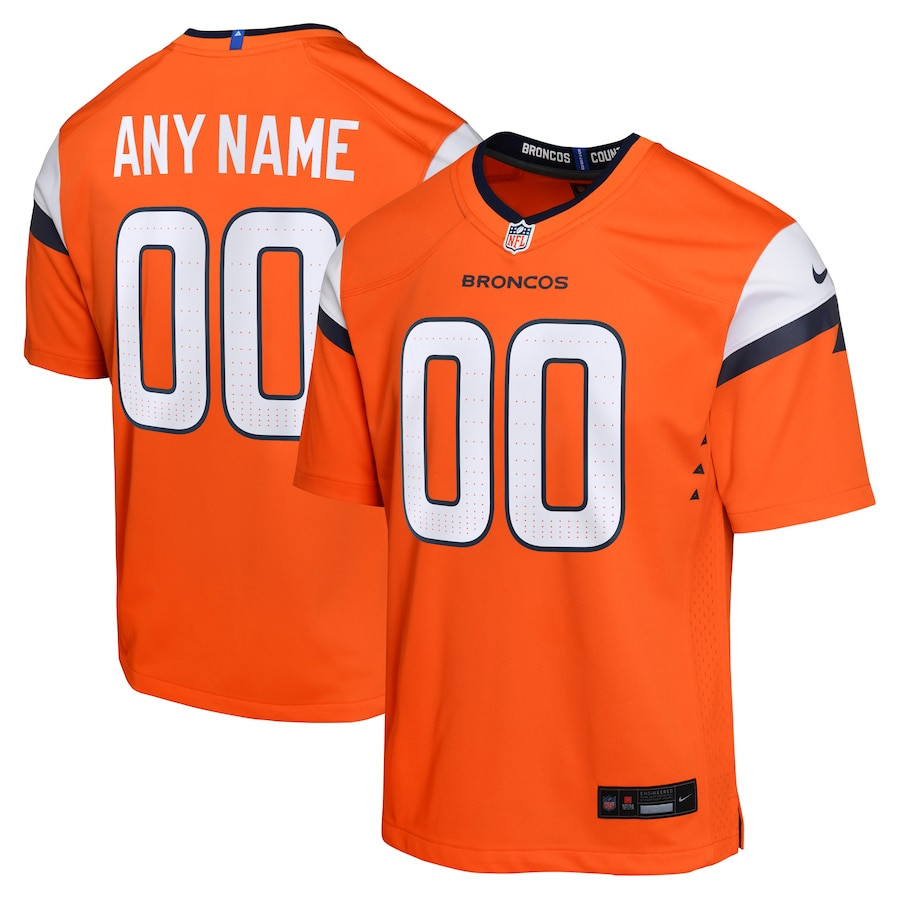 Denver Broncos Custom Game Orange NFL Jersey Youth