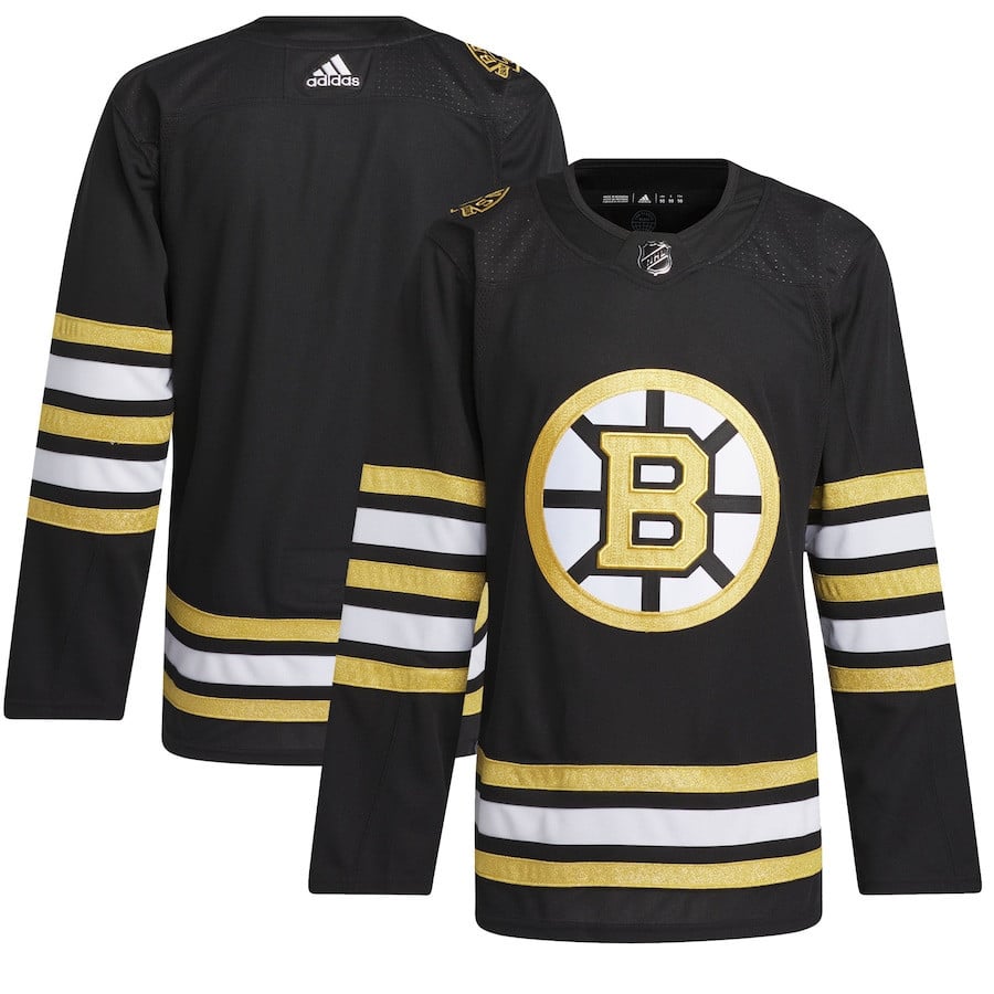Boston Bruins 100th Anniversary Primegreen Black NHL Jersey Men's