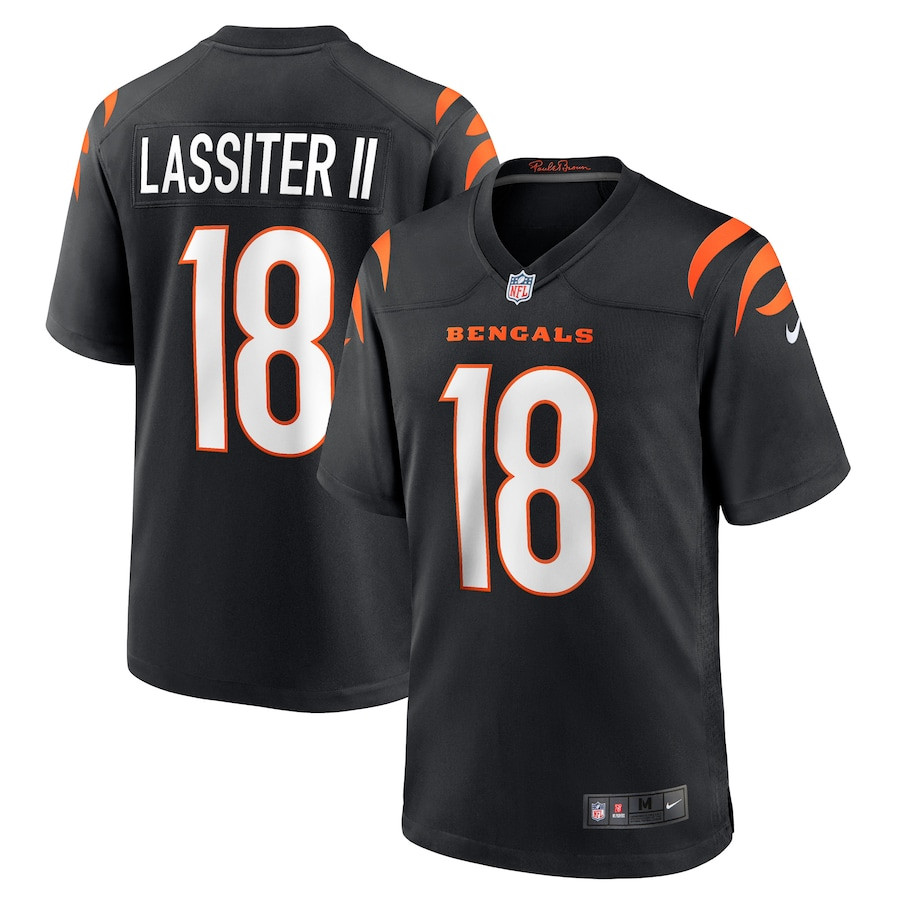 Kwamie Lassiter II 18 Cincinnati Bengals Team Game Black NFL Jersey Men's