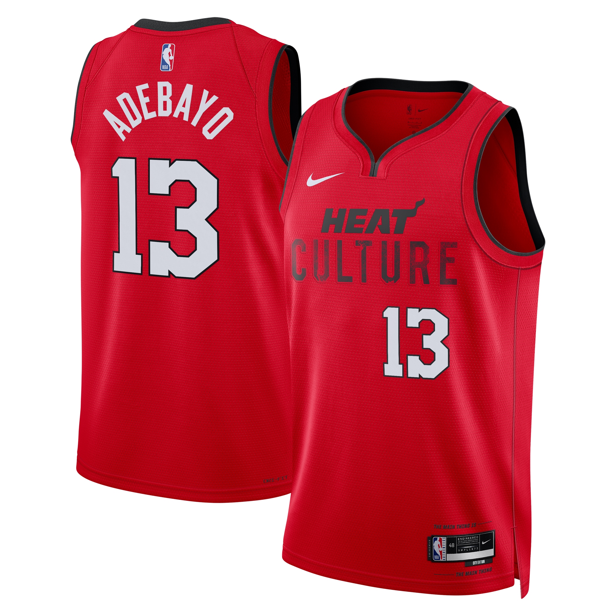 Miami Heat City Edition Swingman 2024 Red Bam Adebay Unisex NBA Jersey Unisex