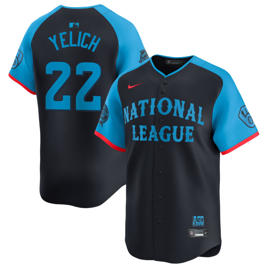 Christian Yelich 22 National League 2024 All Star Game Limited Player Navy MLB Jersey Men's