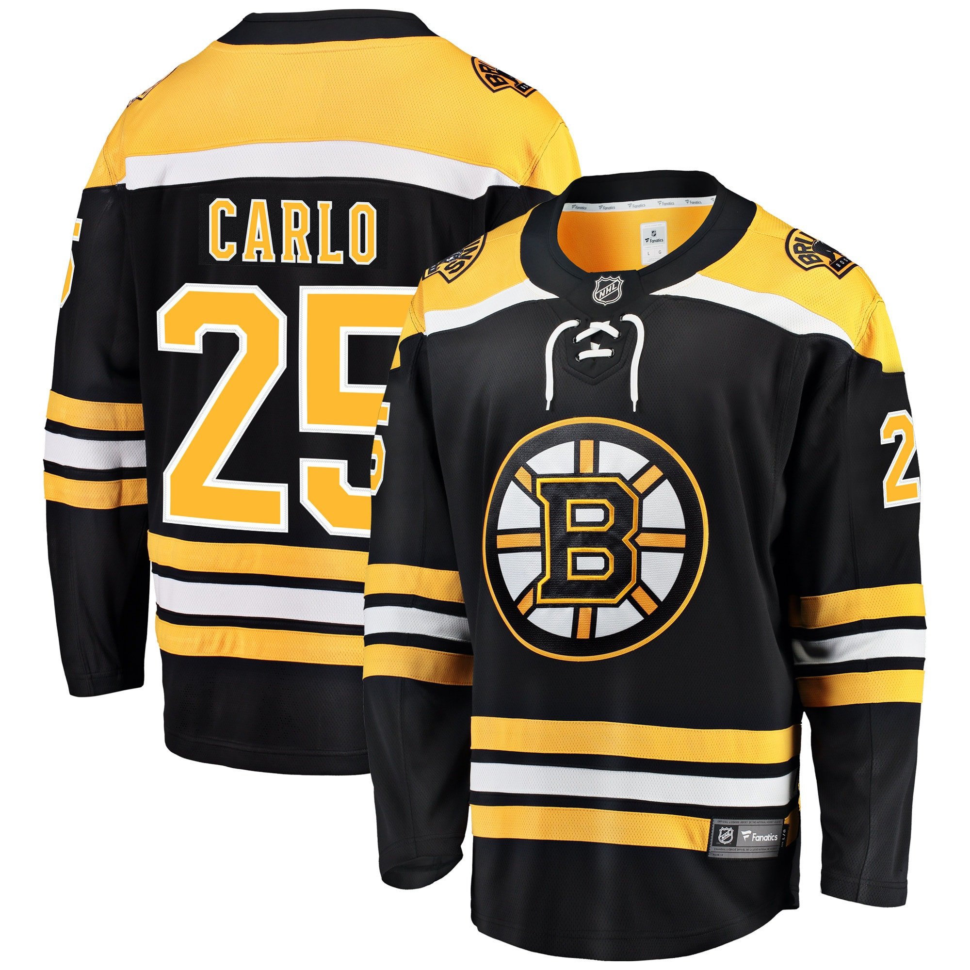 Brandon Carlo 25 Boston Bruins Breakaway Home Black NHL Jersey Men's