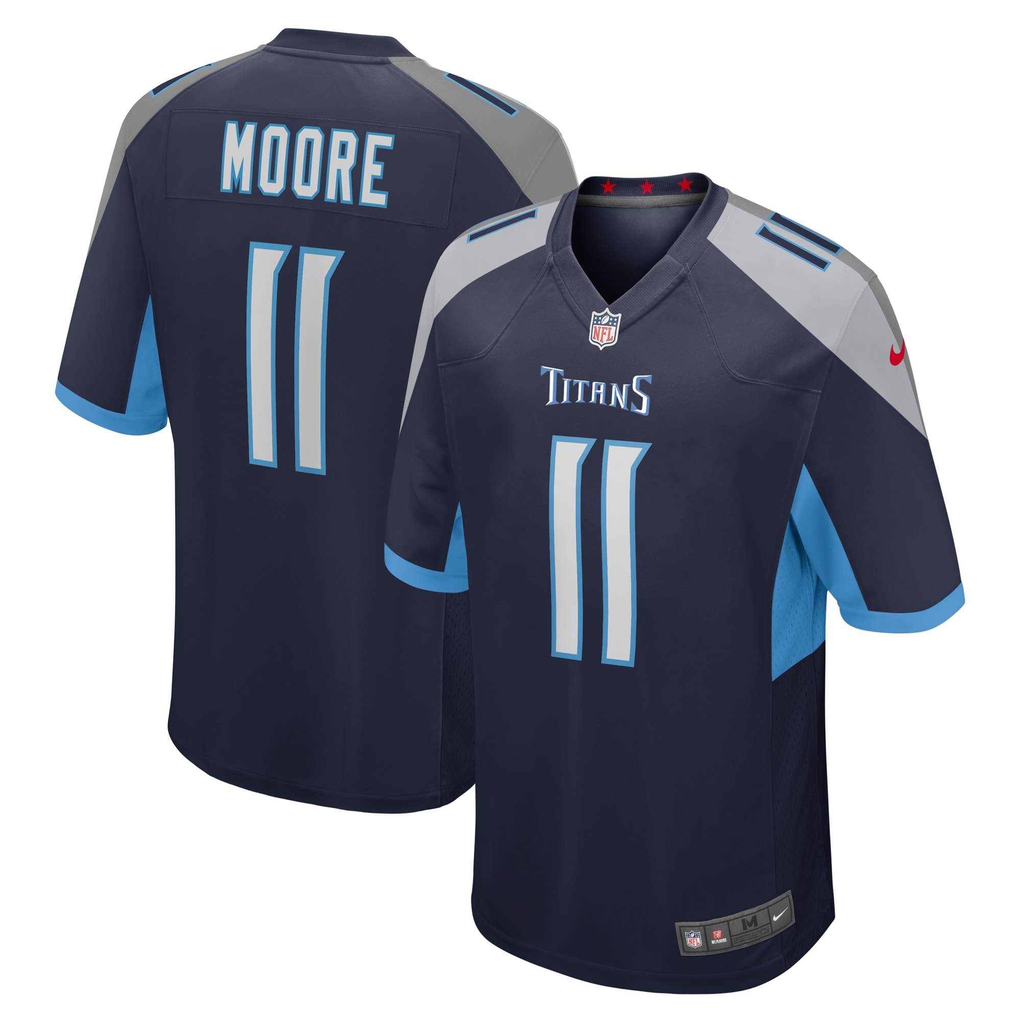 Tennessee Titans Chris Moore Navy Game NFL Jersey Men's