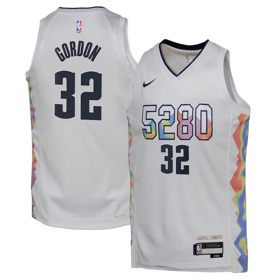 Aaron Gordon 32 Denver Nuggets 2024/25 Swingman Playe City Editio White NBA Jersey Youth