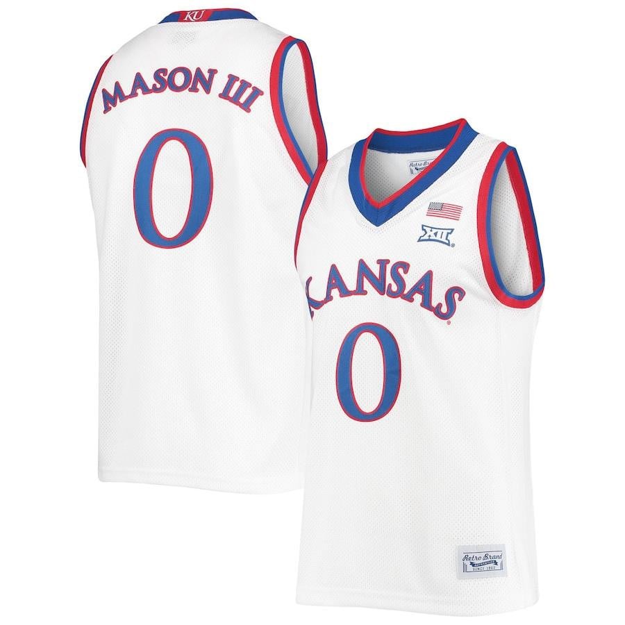 Frank Mason III Kansas Jayhawks Original Retro Brand Commemorative Classic White NCAA Jersey Men's