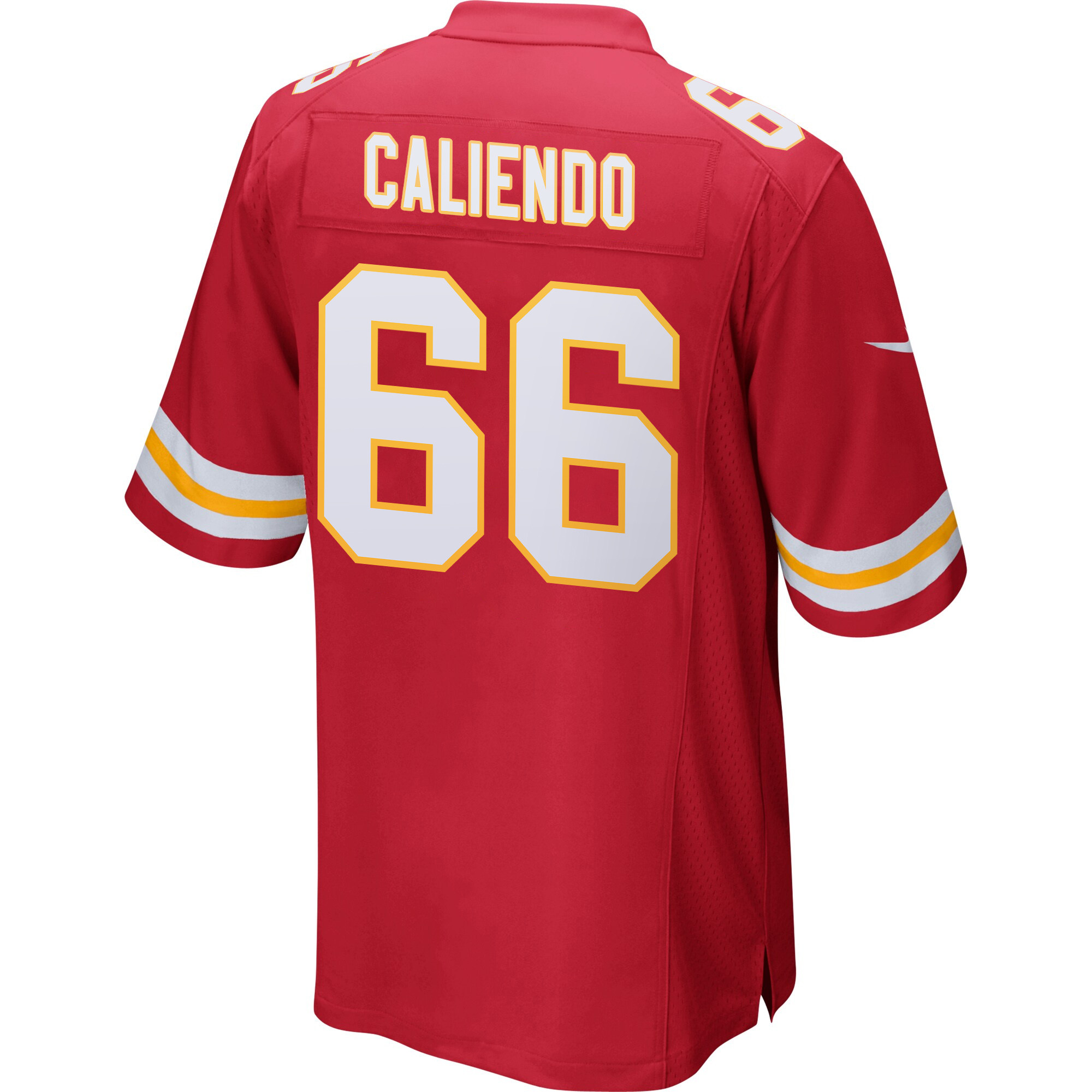 Mike Caliendo 66 Kansas City Chiefs Super Bowl LIX New Orleans Patch Game Red NFL Jersey Men's