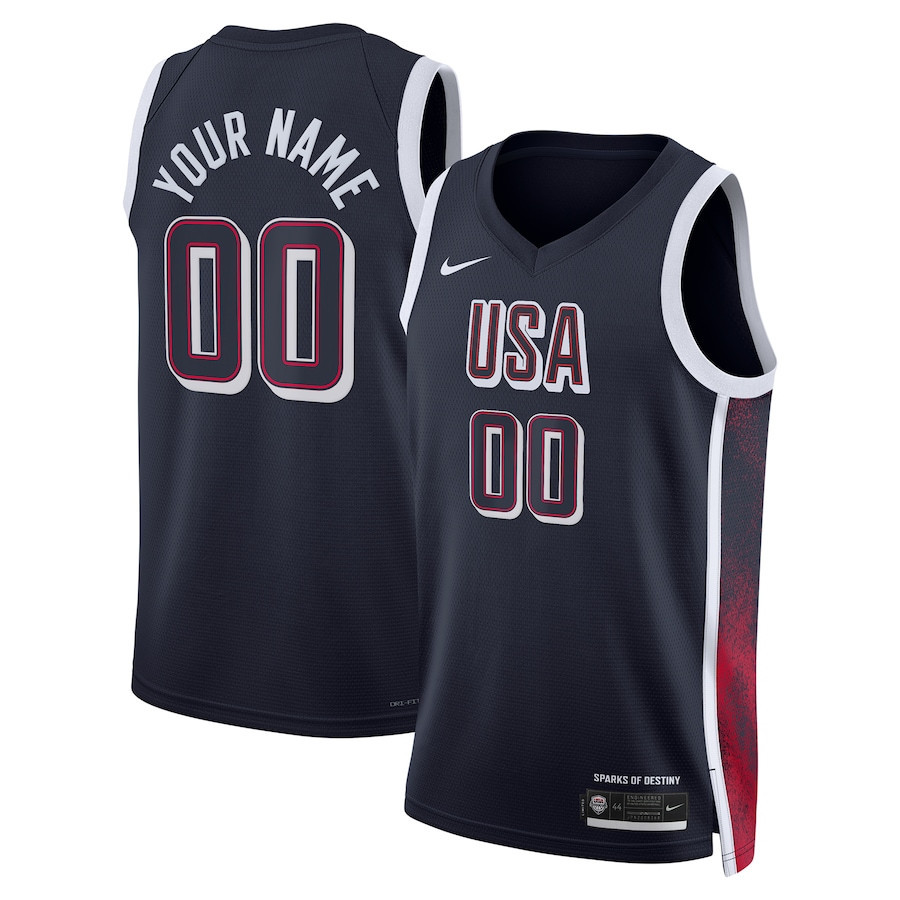 USA Unisex 2024 Swingman Player Custom Navy NBA Jersey Unisex