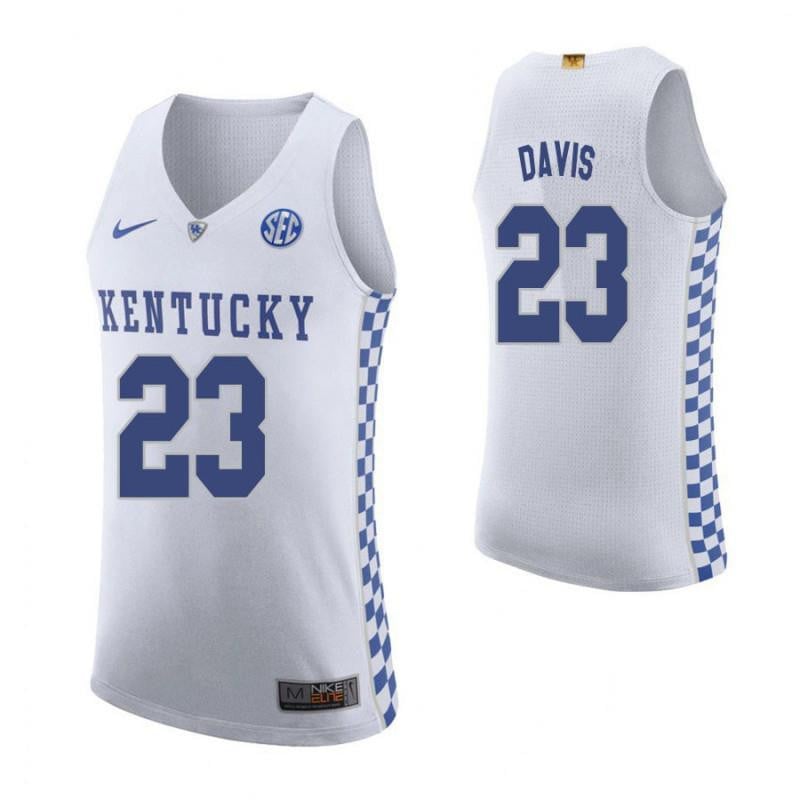 23 Anthony Davis Roa White Elite Kentucky Wildcats NCAA Jersey Men's