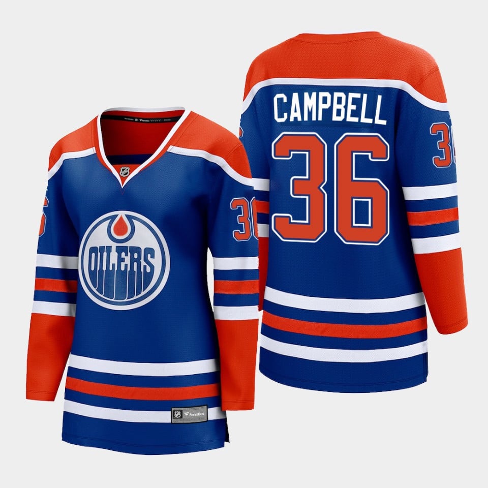 Jack Campbell 36 Edmonton Oilers Home Women NHL Jersey Women's