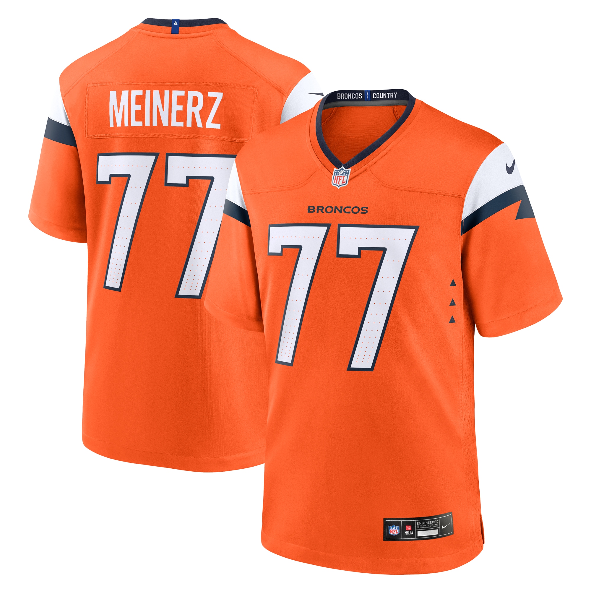 Denver Broncos Quinn Meinerz Orange Team Game NFL Jersey Men's