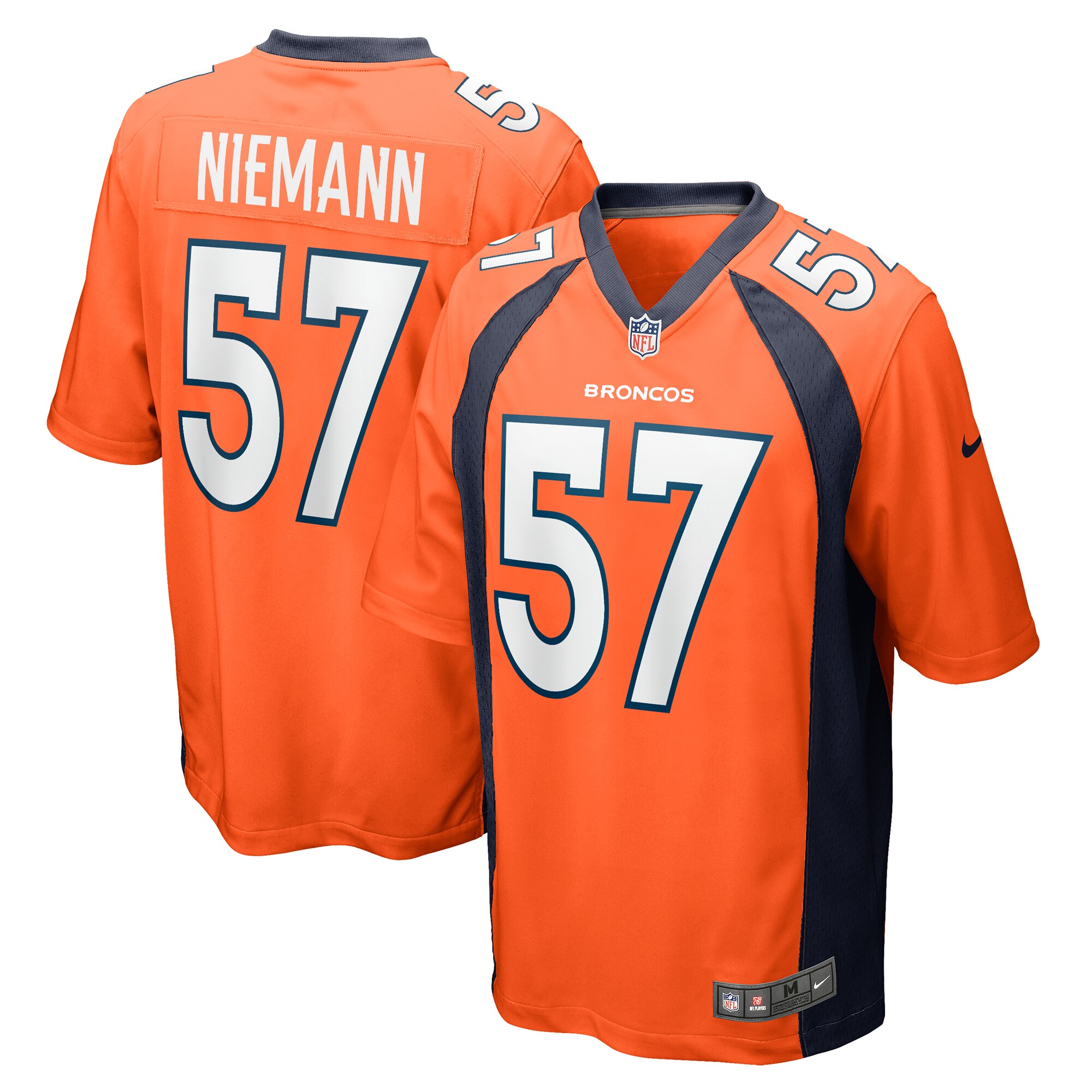 Denver Broncos Ben Niemann Orange Team Game NFL Jersey Men's