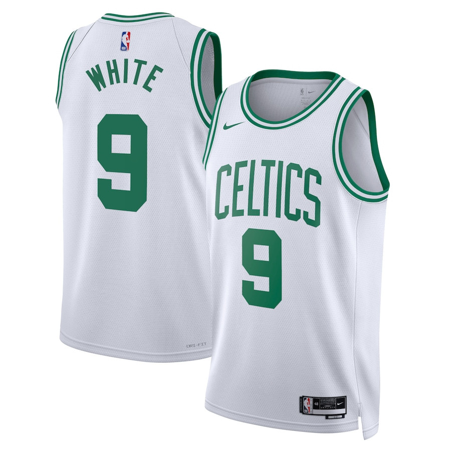 Derric White 9 Boston Celtics Unisex Swingman Association Editio White NBA Jersey Unisex