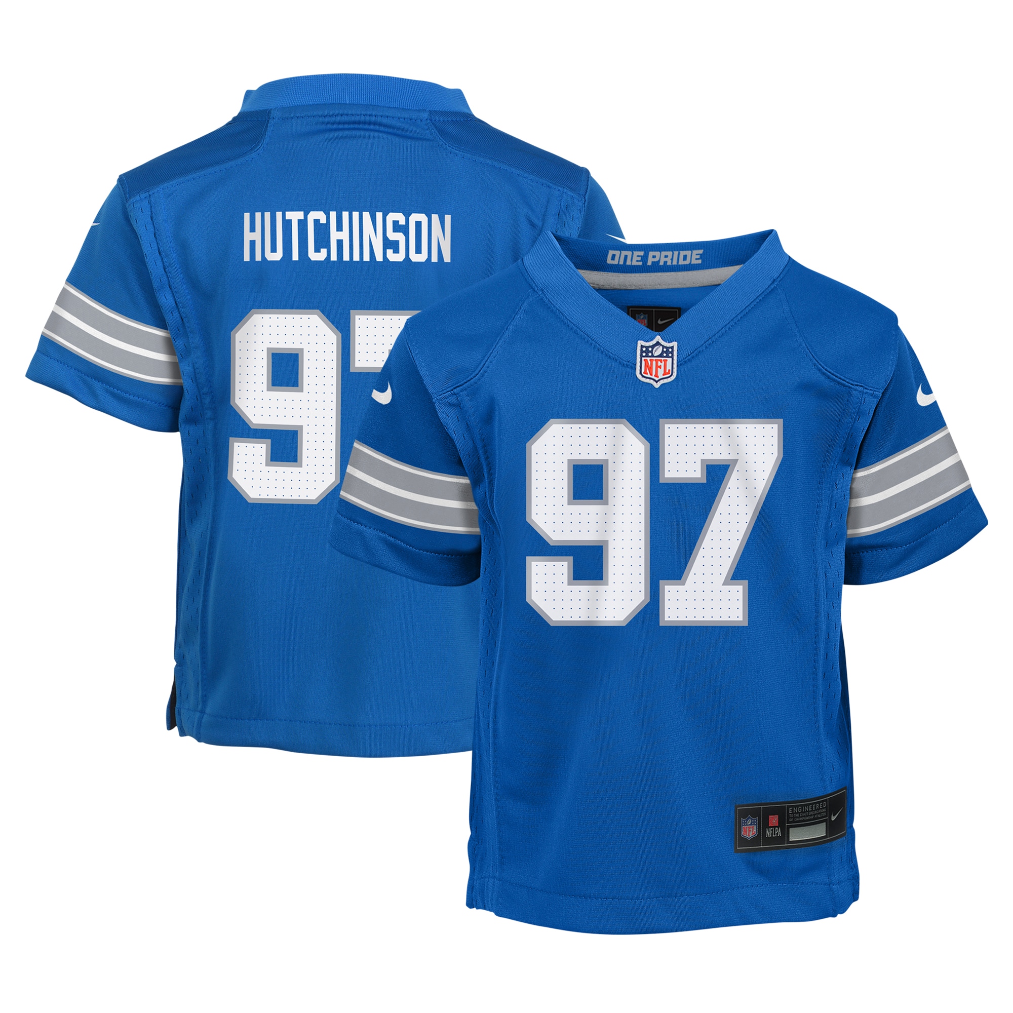 Preschool Detroit Lions Aidan Hutchinson Blue Player Game NFL Jersey Men's