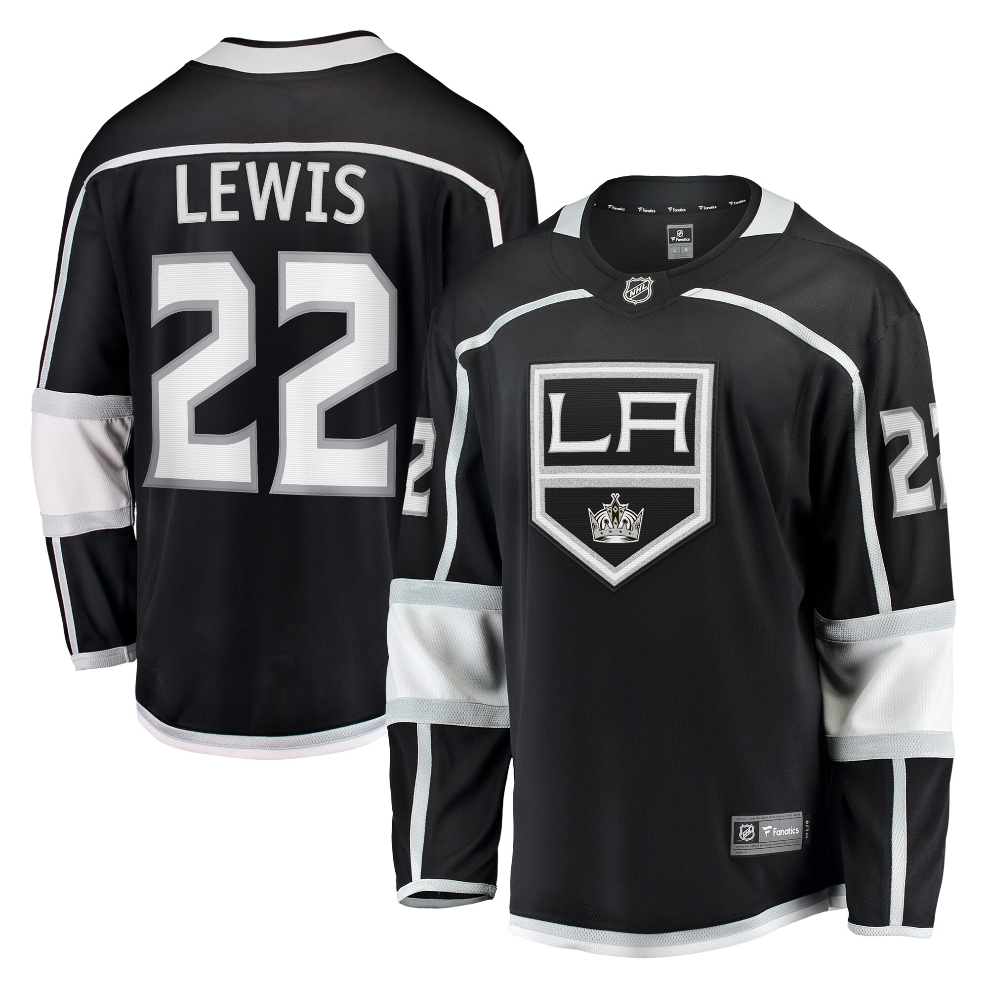 Los Angeles Kings Trevor Lewis Black Home Breakaway NHL Jersey Men's