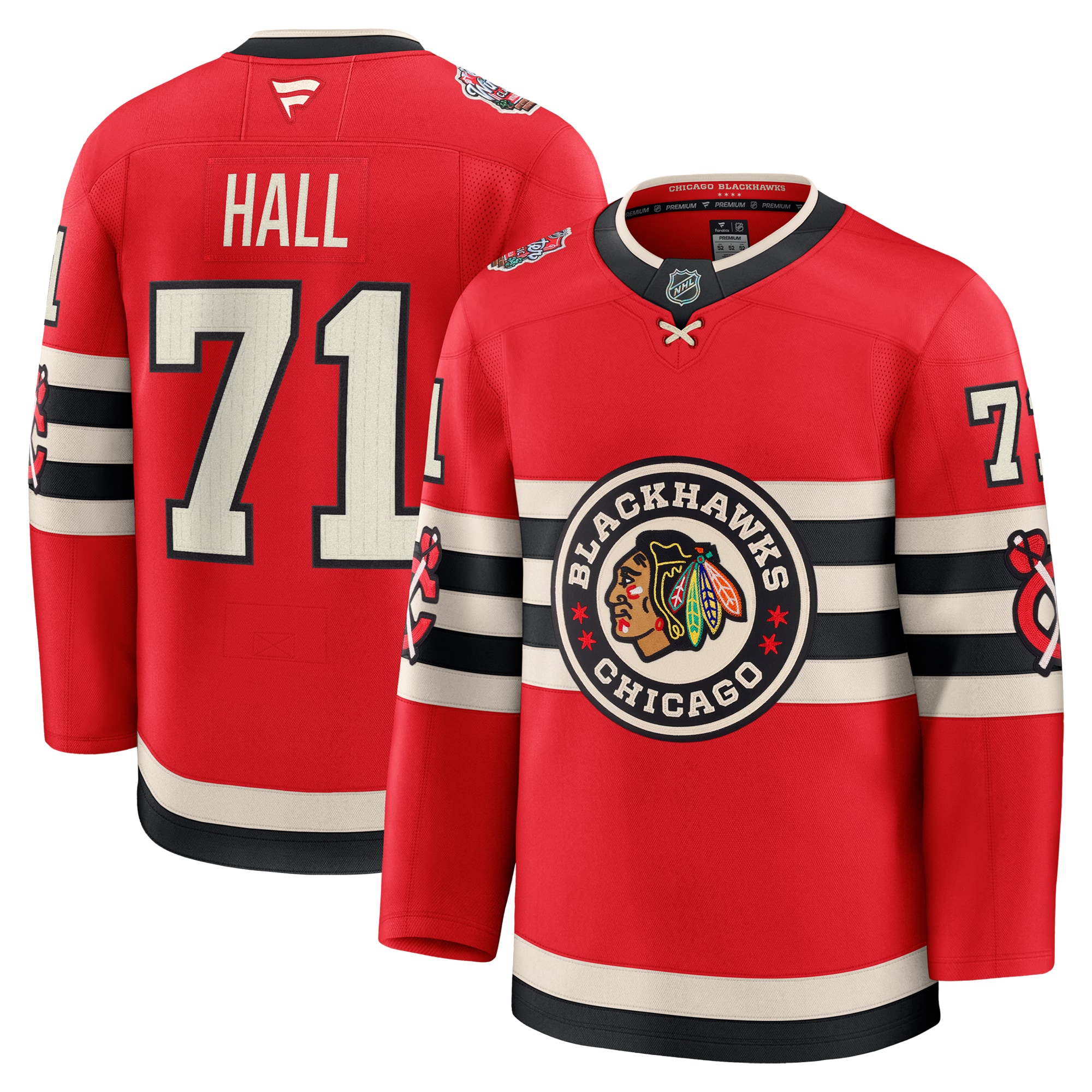 Chicago Blackhawks Taylor Hall Red 2025 Winter Classic Premium Player NHL Jersey Men's