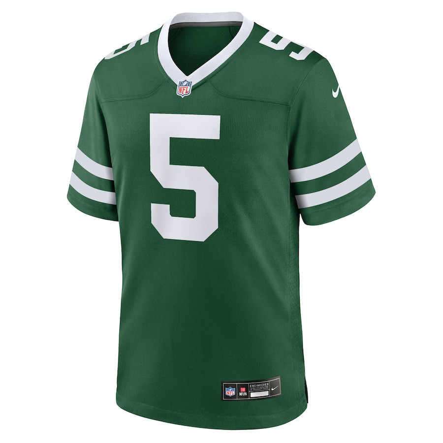 Garrett Wilson 5 New York Jets Game Legacy Green NFL Jersey Men's