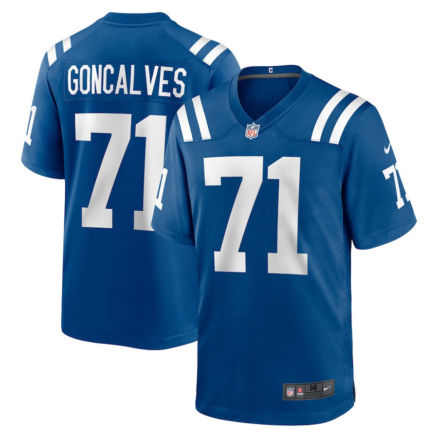 Matt Goncalves 71 Indianapolis Colts Game Royal NFL Jersey Men's