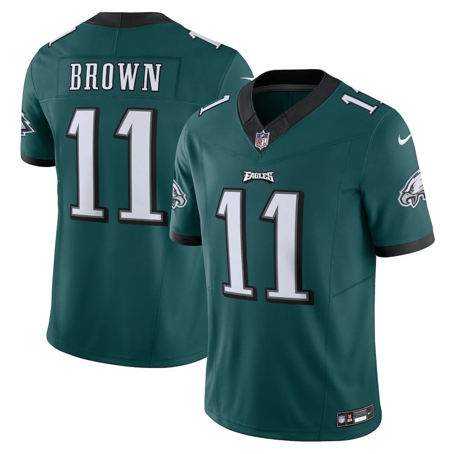 A.J. Brown 11 Philadelphia Eagles Vapor F.U.S.E. Limited Midnight Green NFL Jersey Men's
